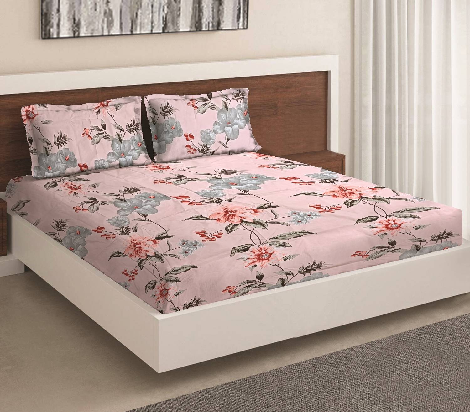 Moca by Monte Carlo Microfiber Double Flat 120 TC Printed 1 Bedsh