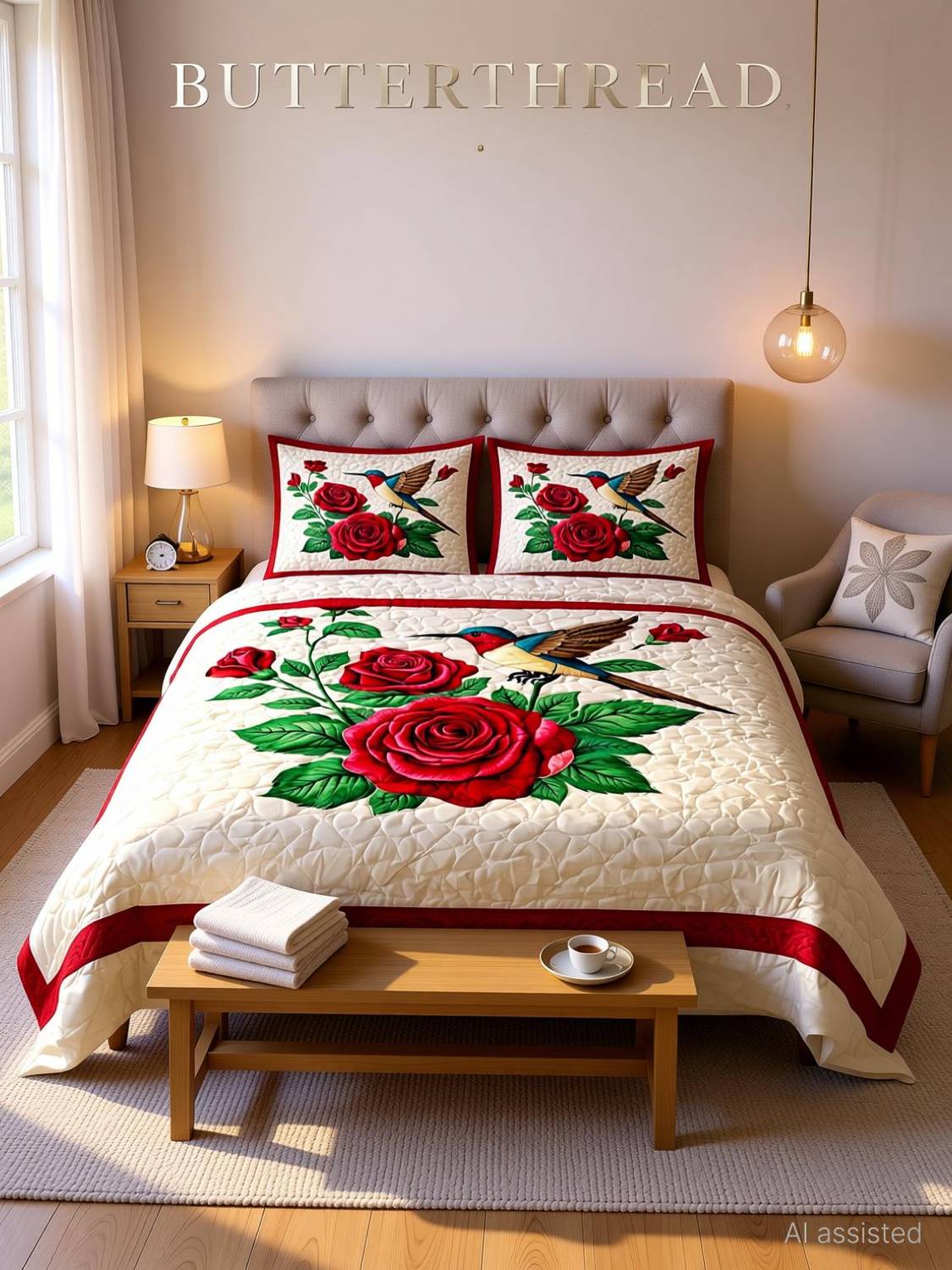 Butterthread Cotton Blend Double Flat 250 TC Printed 1 Summer Bedsheet with 2 Pillow Covers
