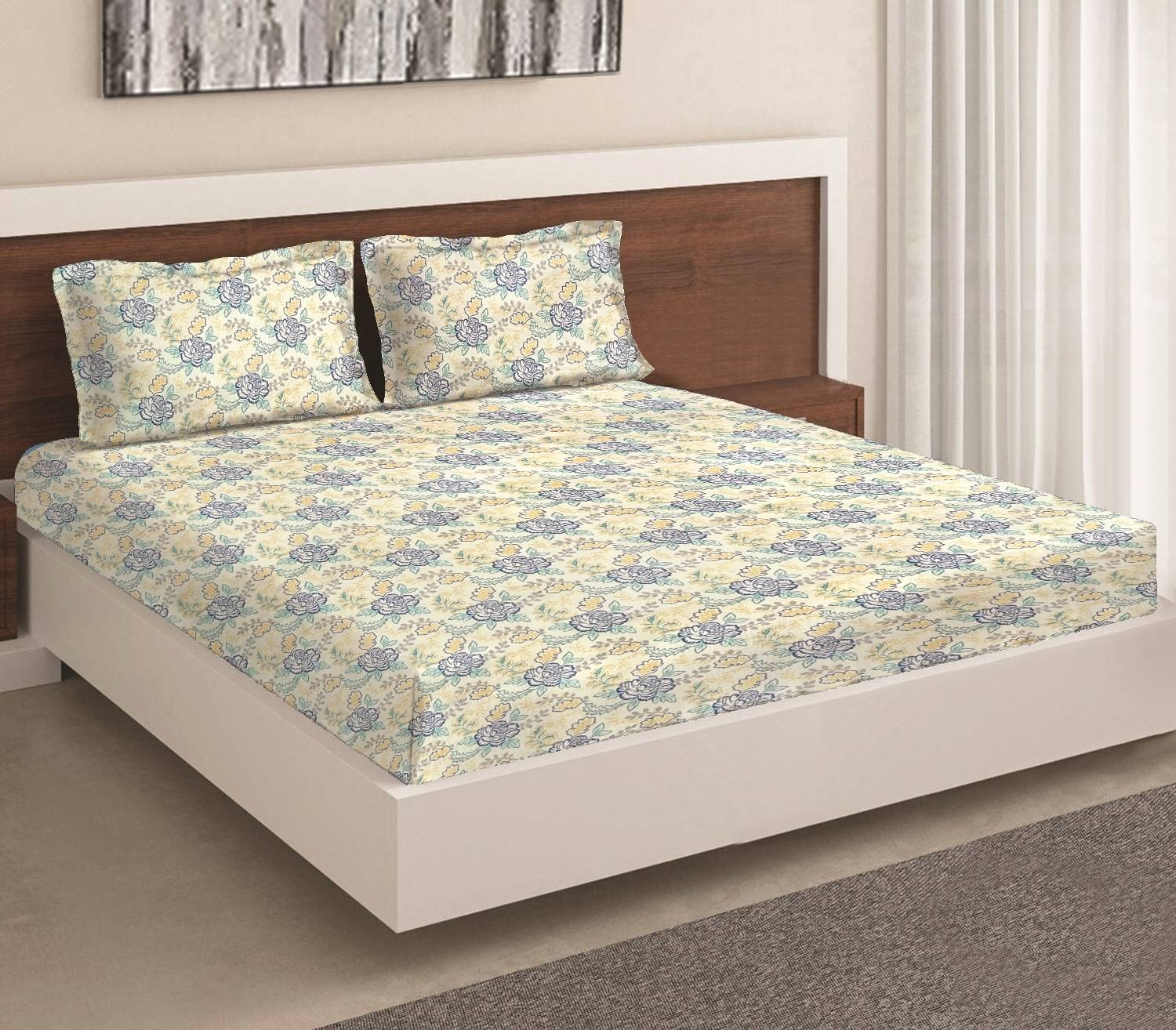 Moca by Monte Carlo Microfiber Double Flat 120 TC Printed 1 Bedsh