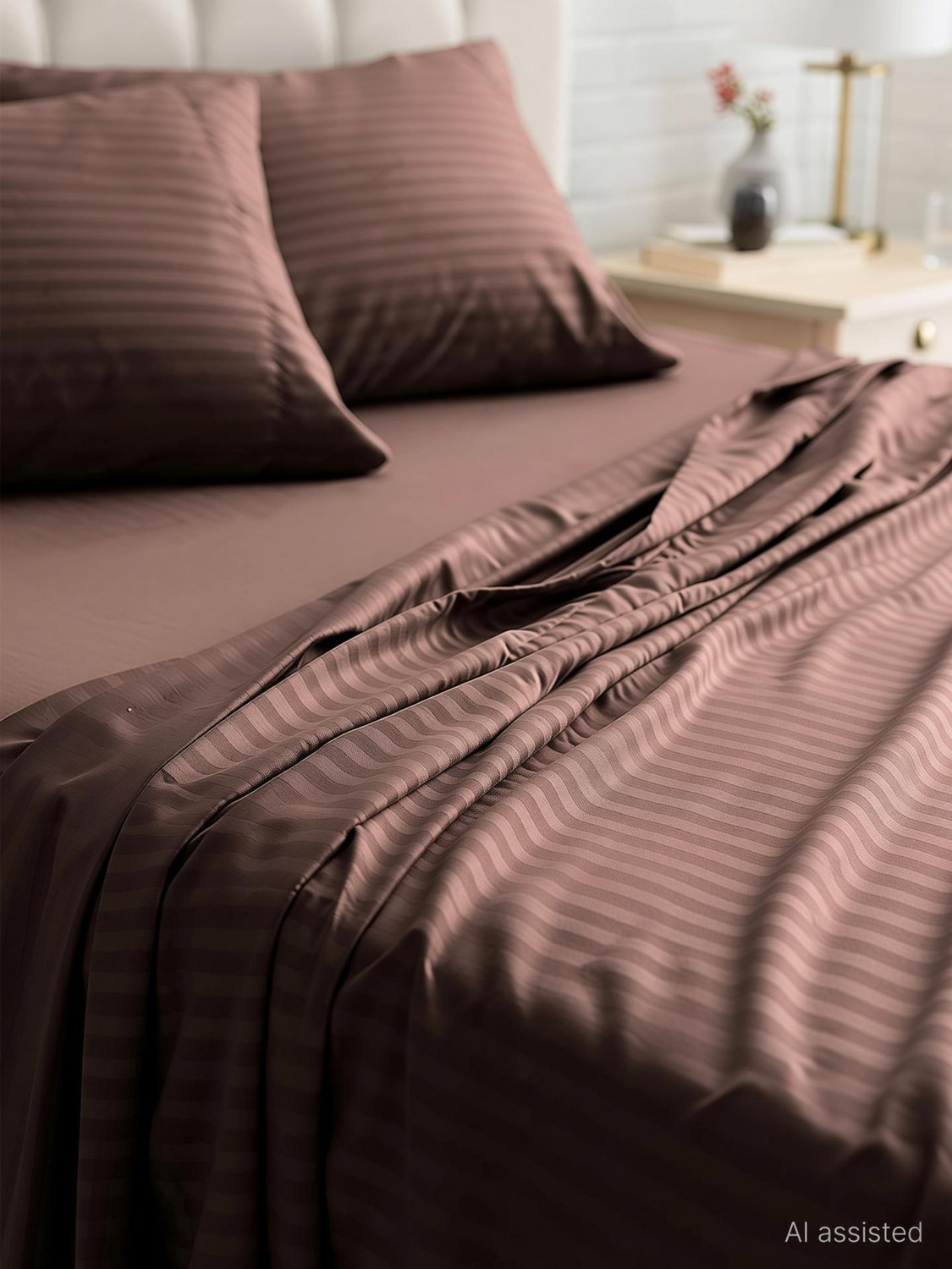 Image of NEWMADHU Cotton Double Flat 250 TC Solid 1 Bedsheet with 2 Pillow Covers