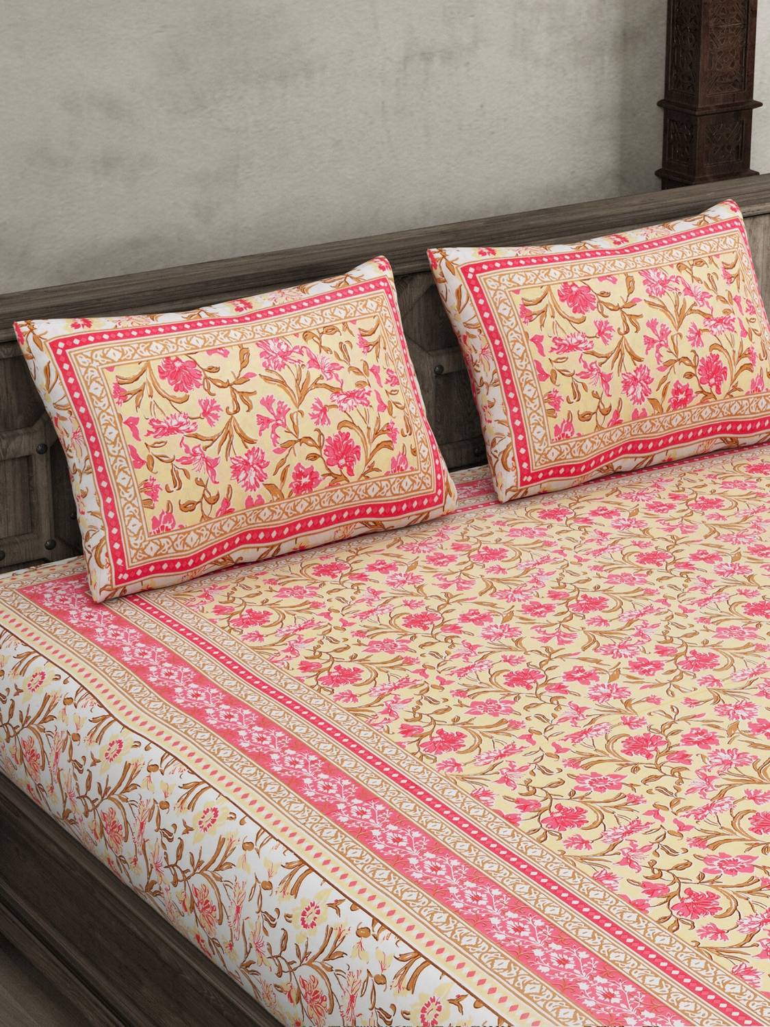 JAIPUR FABRIC Cotton Double Flat 180 TC Printed 1 Summer Bedsheet