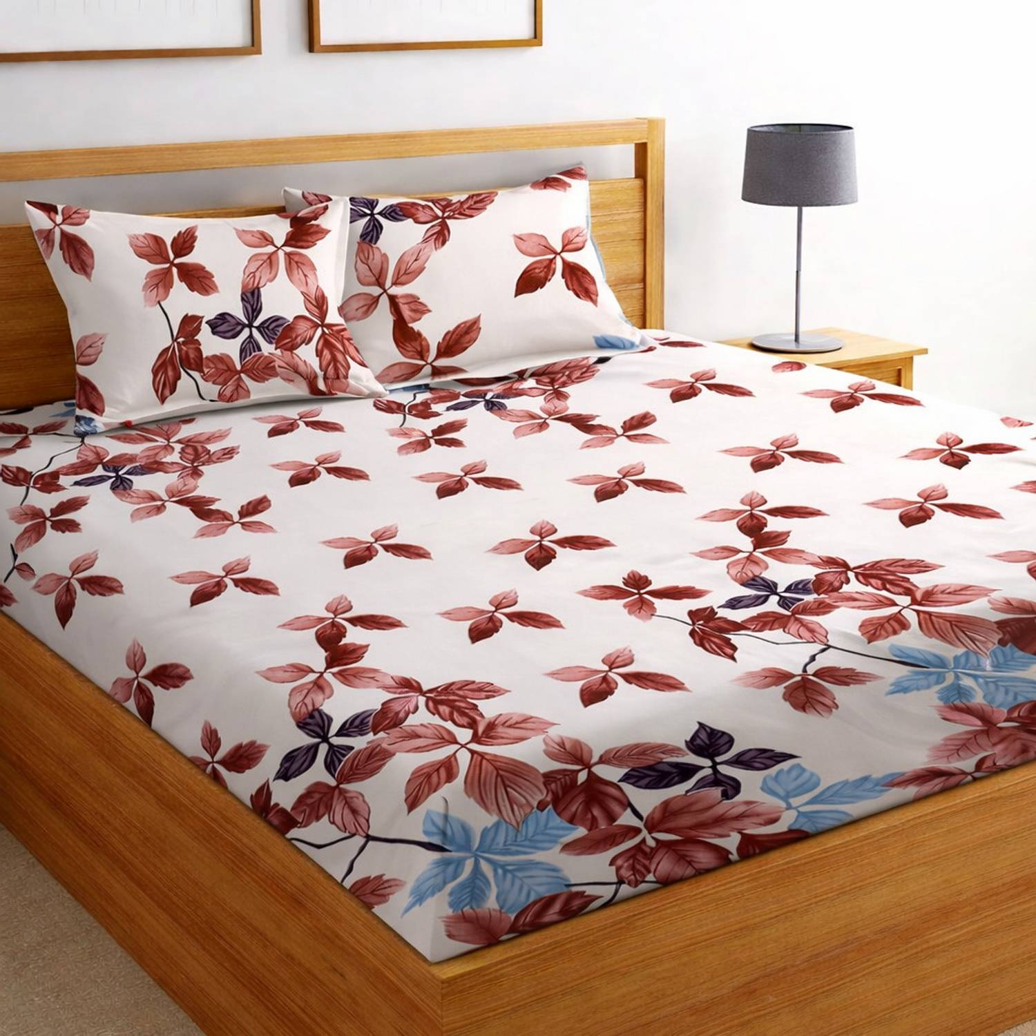 YaAkholic Cotton Double Fitted (Elastic) 300 TC Printed 1 Bedshee
