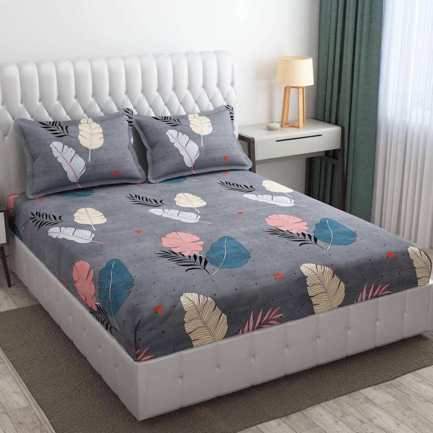 Laughing Microfiber Queen Fitted (Elastic) 260 TC Printed 1 Bedsh