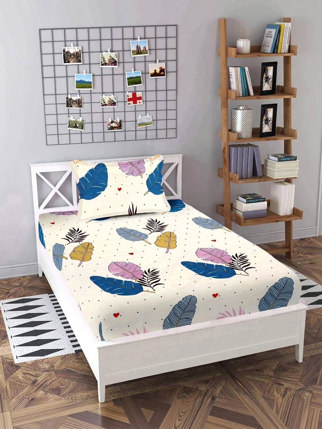 BLUEDOT Cotton Single Flat 200 TC Floral Bedsheet - Image 5