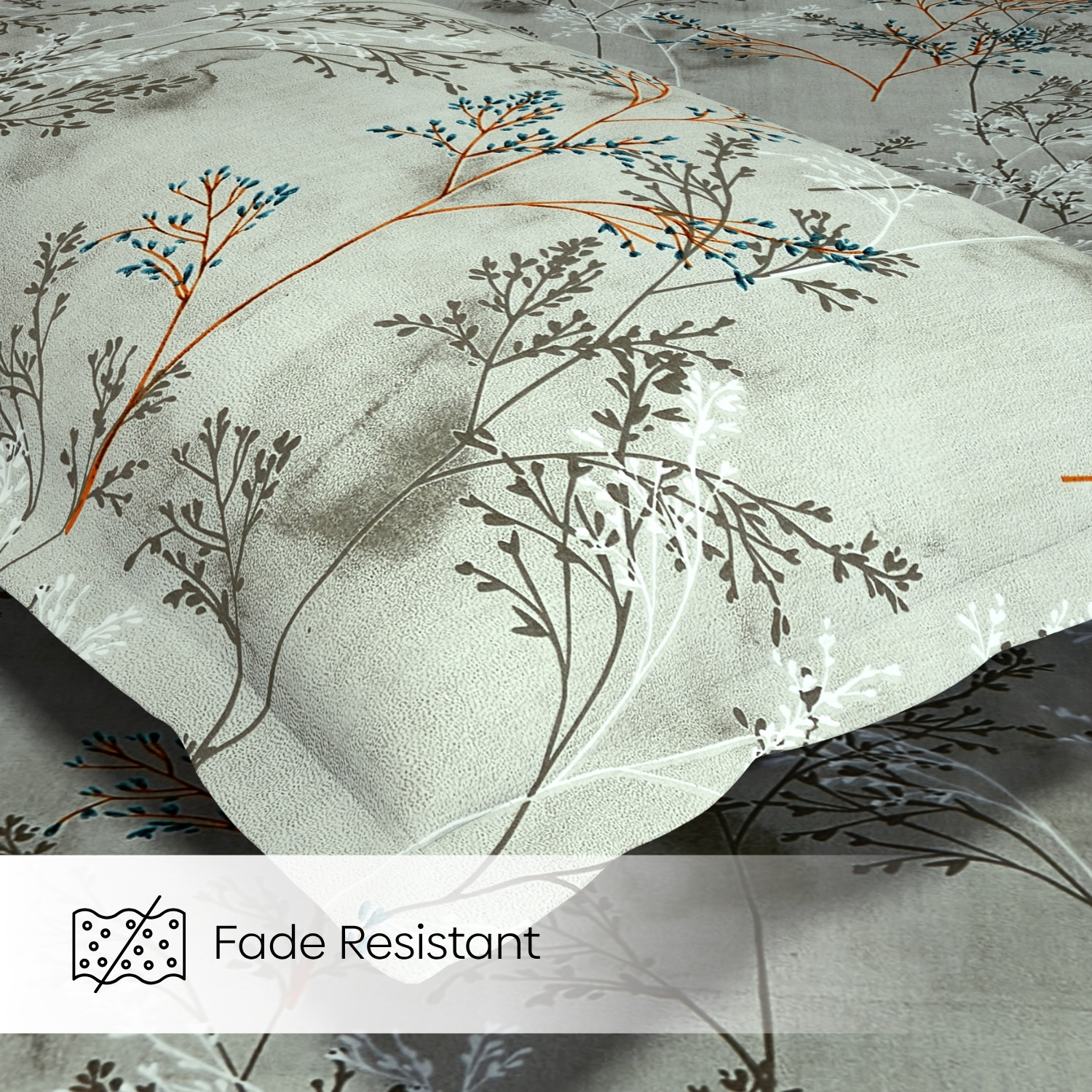 Image of haus & kinder Cotton Double Flat 144 TC Printed 1 Summer Bedsheet with 2 Pillow Covers