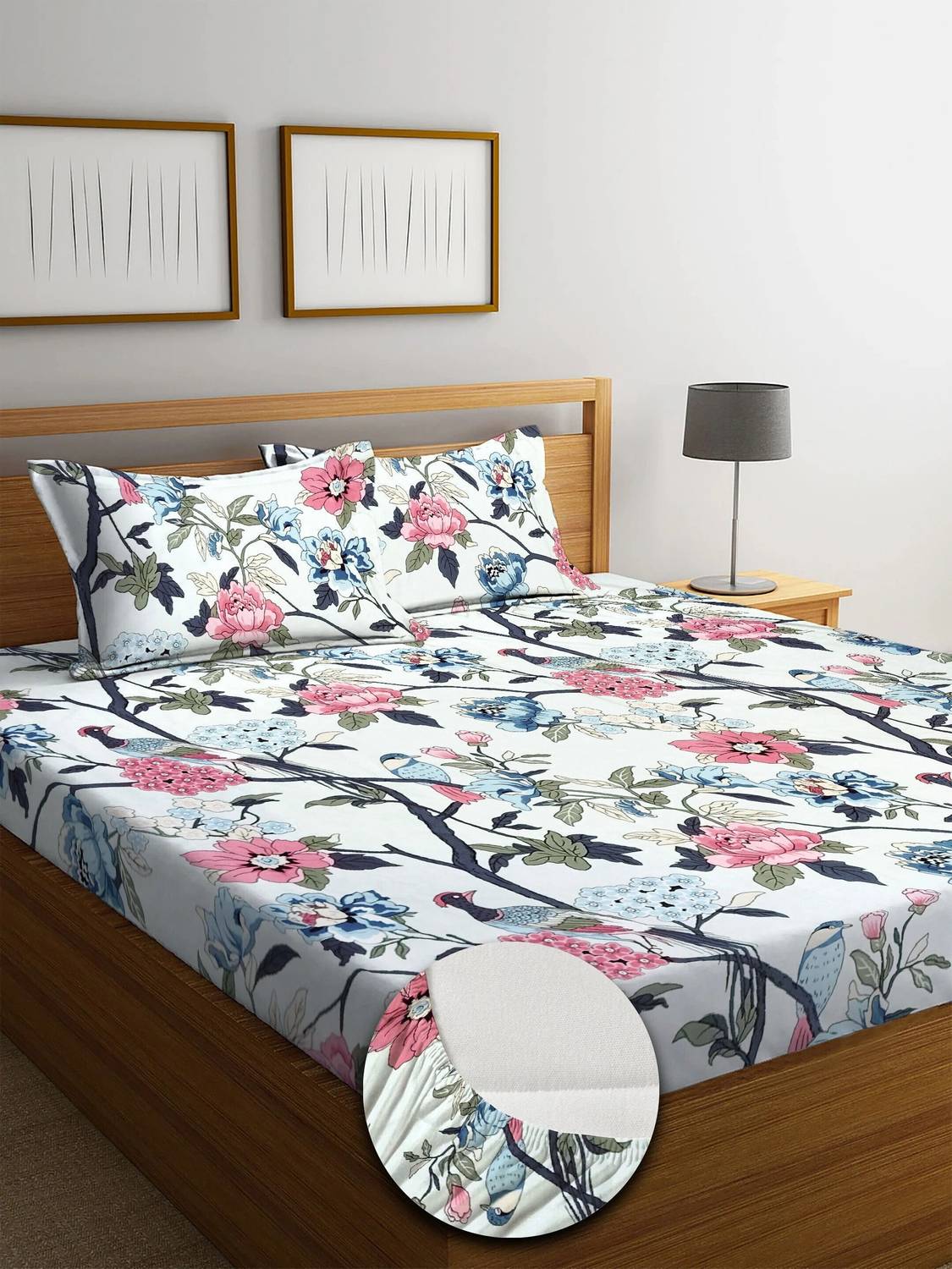 KURRY HOME FURNISHING Microfiber King Fitted (Elastic) 250 TC Flo