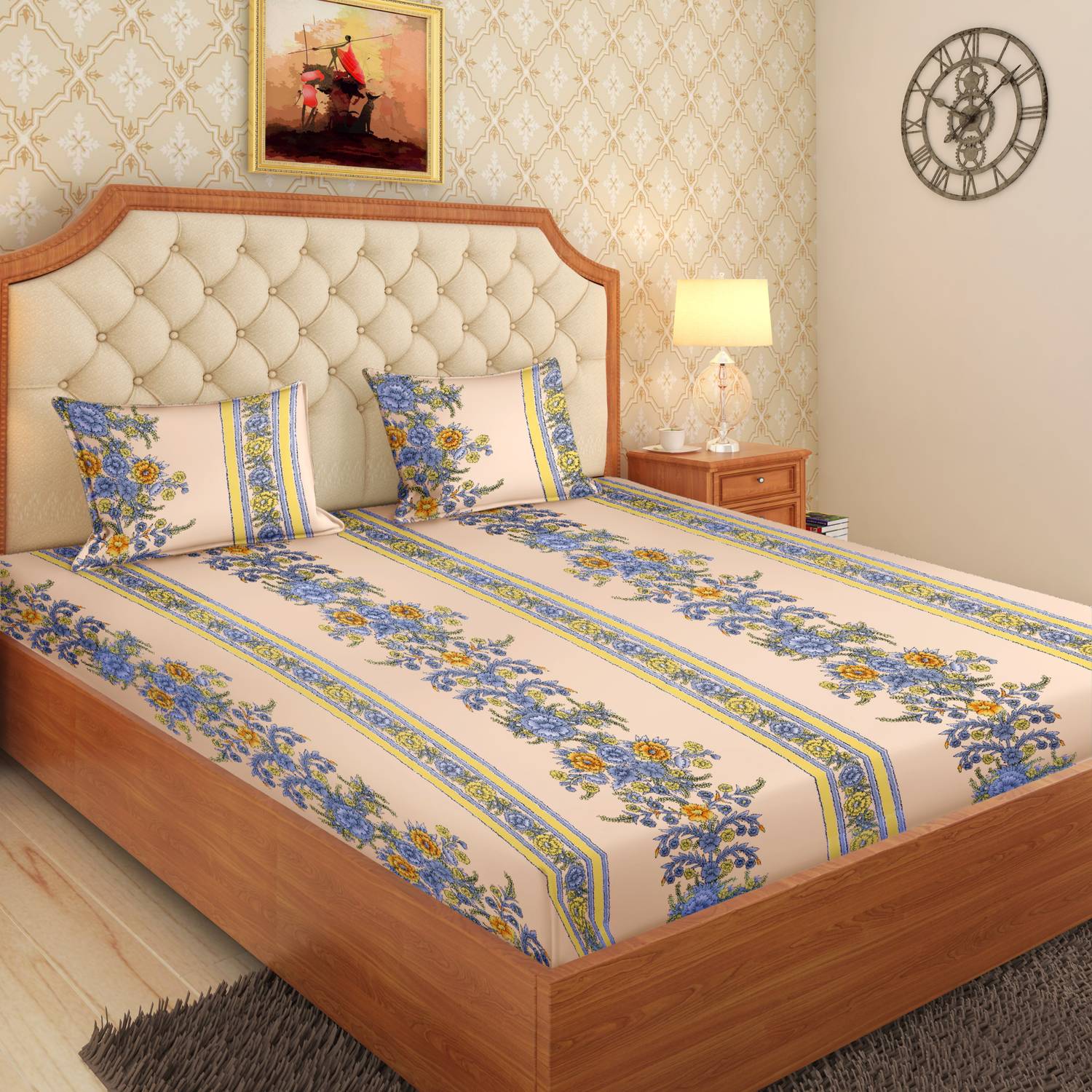 Moca by Monte Carlo Microfiber Double Flat 120 TC Printed 1 Bedsh
