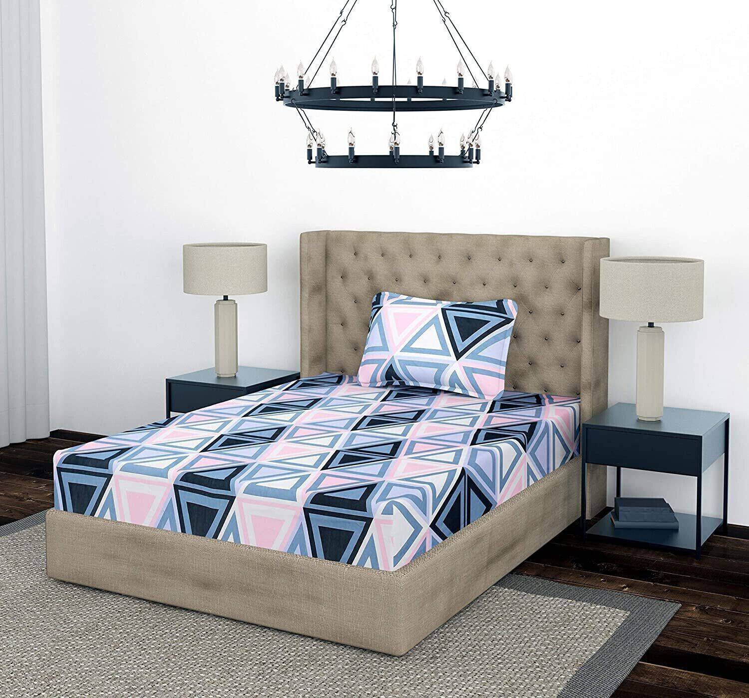 BEVI Microfiber Single Flat 300 TC Printed 1 Bedsheet