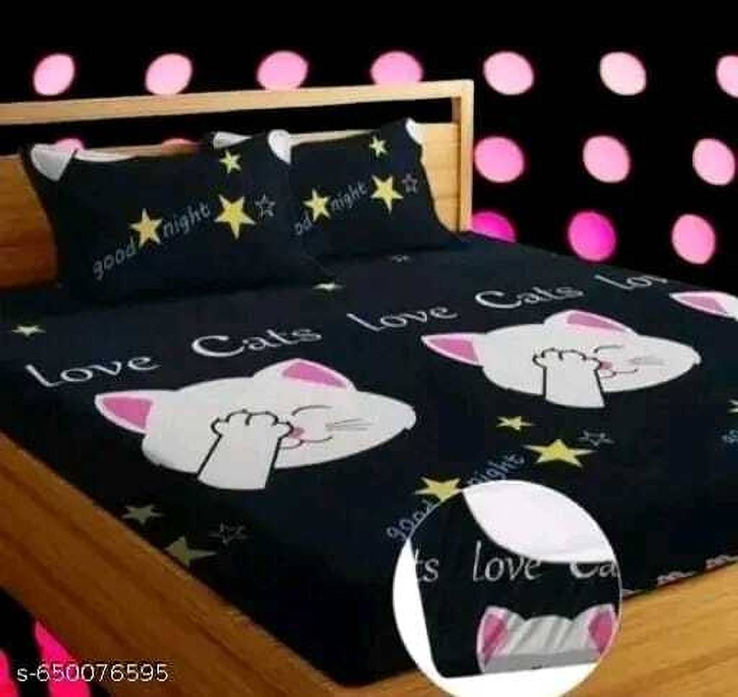 Bedsheat hub Cotton Double Fitted (Elastic) 320 TC Floral 1 Bedsheet