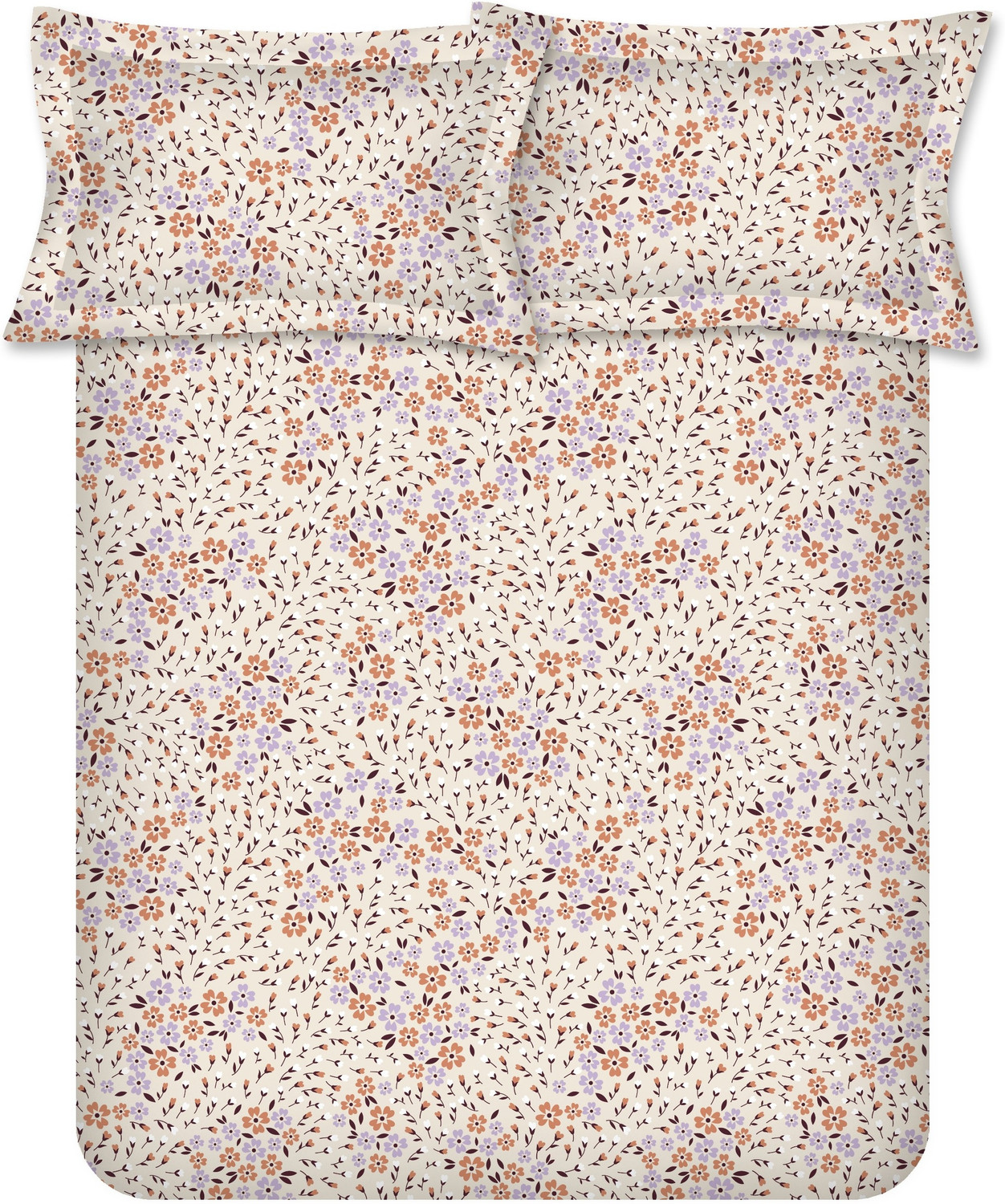 Image of Raymond Home Cotton Double Fitted (Elastic) 104 TC Floral 1 Bedsheet