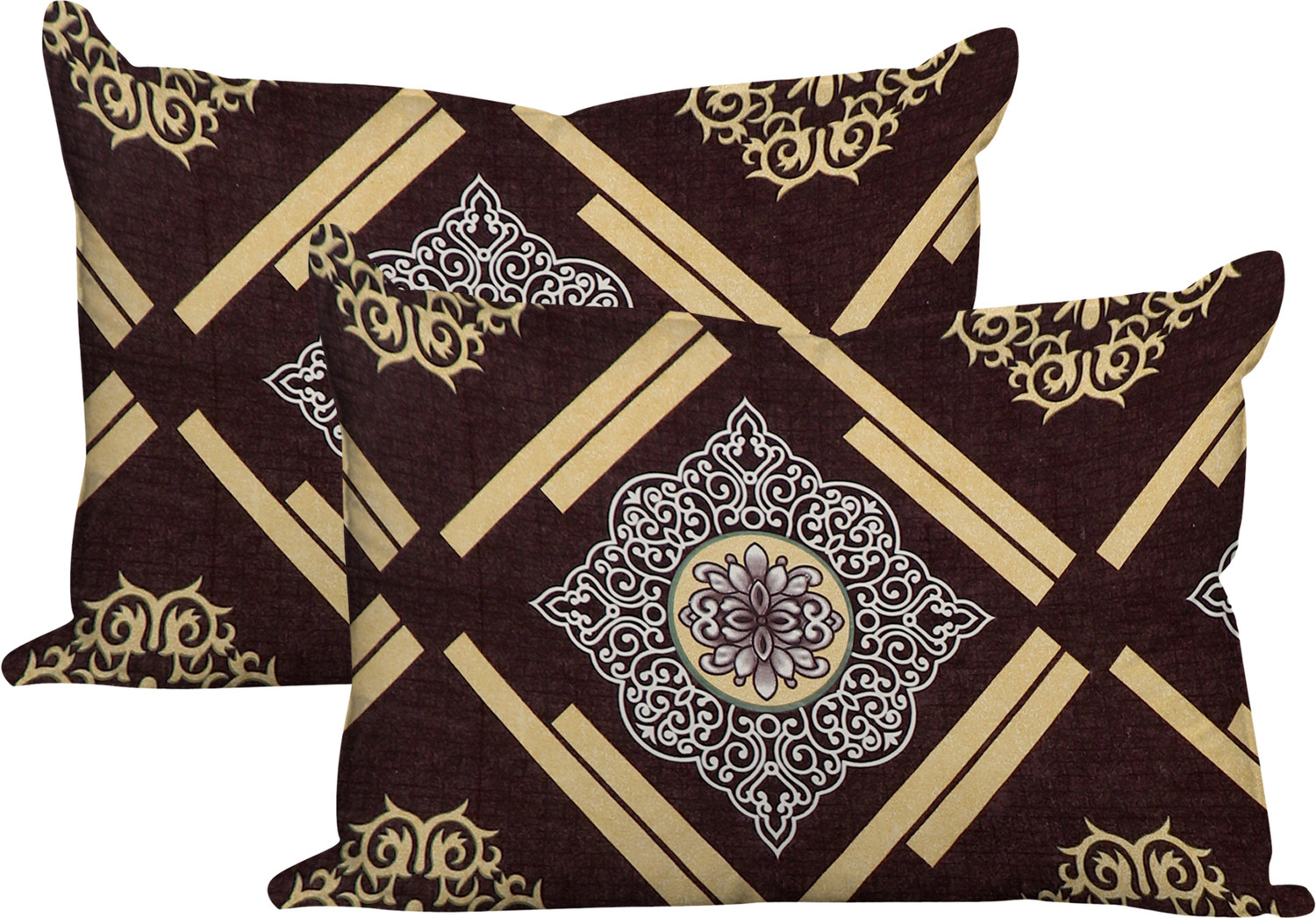 Image of HQ FAB Cotton King Fitted (Elastic) 244 TC Printed 1 Summer Bedsheet with 2 Pillow Covers