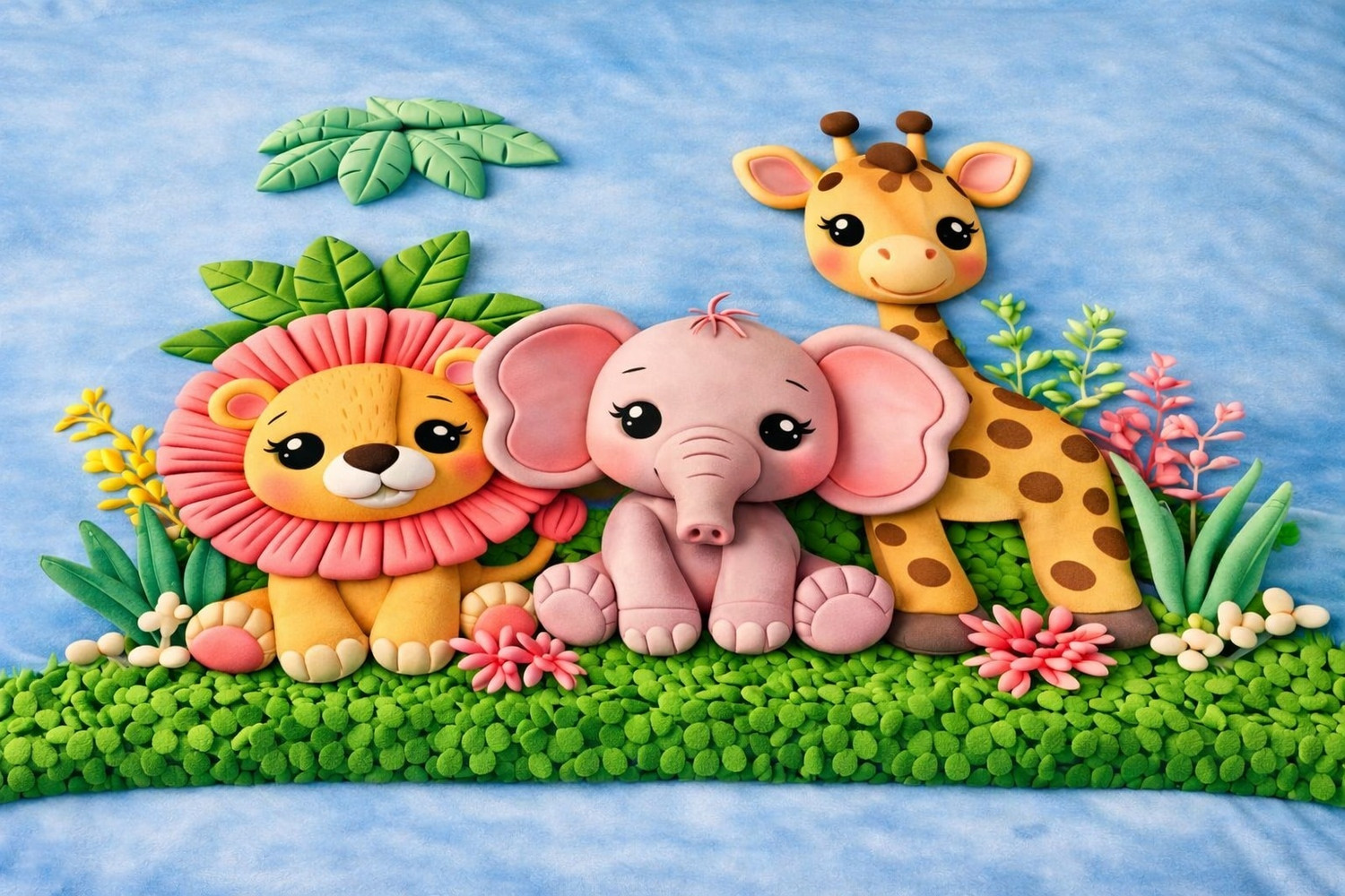 Image of VYNTRA ENTERPRISES Cotton Double Flat 450 TC Printed 1 Summer Bedsheet with 2 Pillow Covers (7d Digital Jungle)
