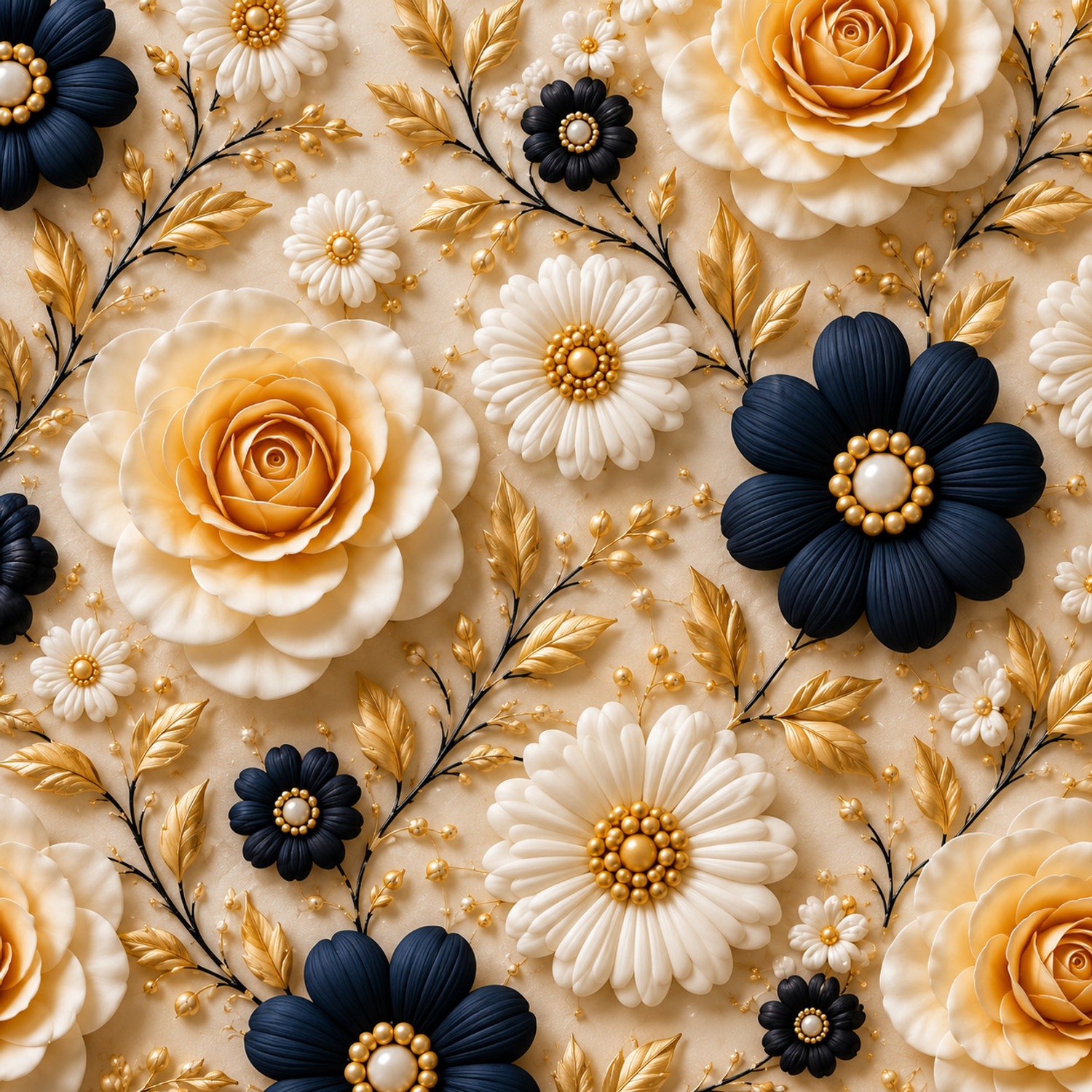 Image of Adidev Cotton Double, King Flat 410 TC Floral 1 Bedsheet