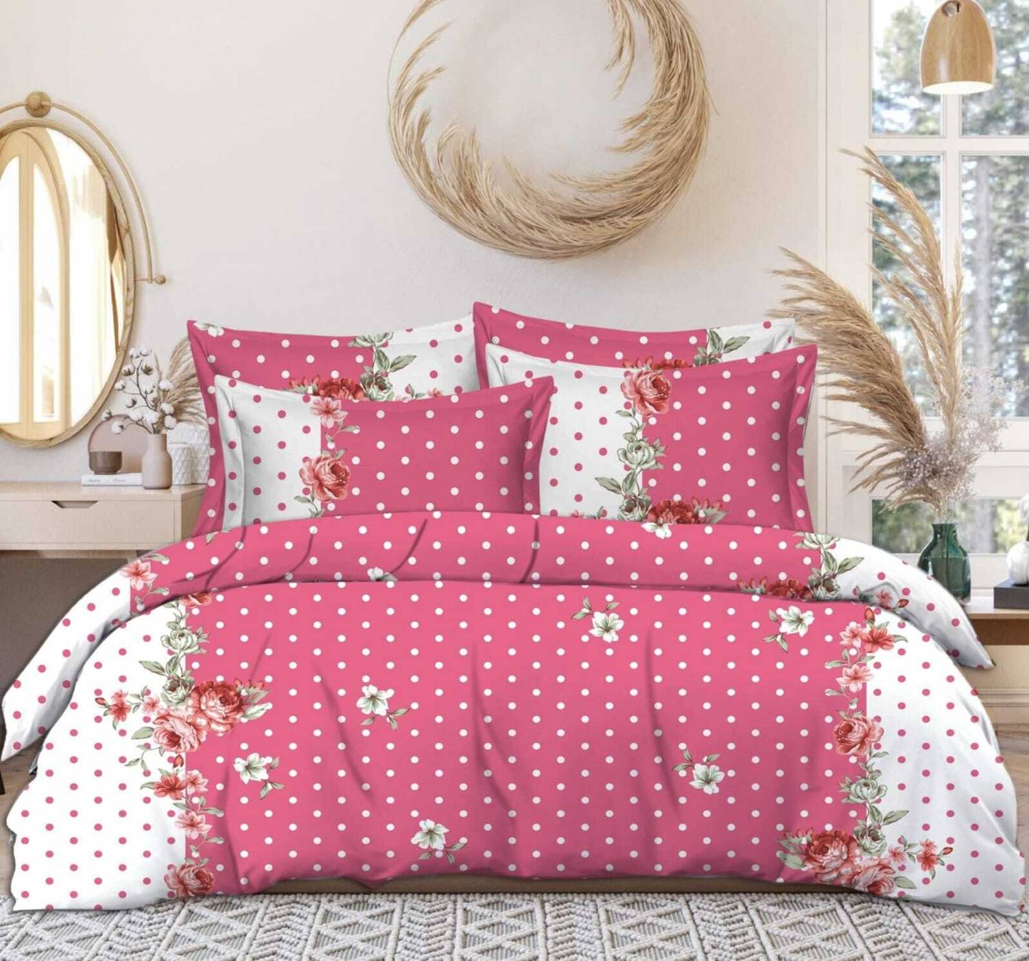 SHVERIRA STYLE Microfiber King Flat 220 TC 3D Printed 1 Bedsheet