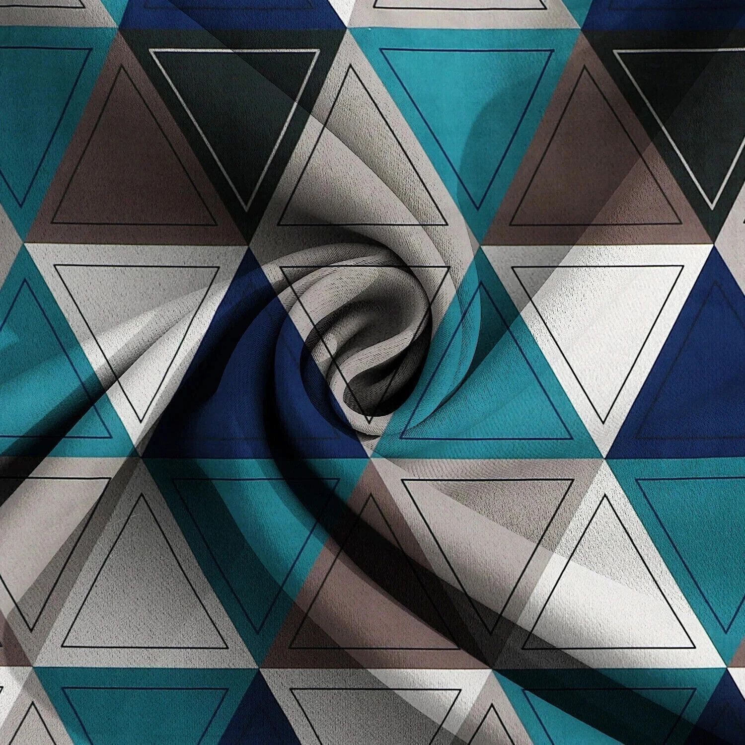 Image of PLANO Cotton Double, King Fitted (Elastic) 250 TC Geometric 1 Bedsheet with 2 Pillow Covers