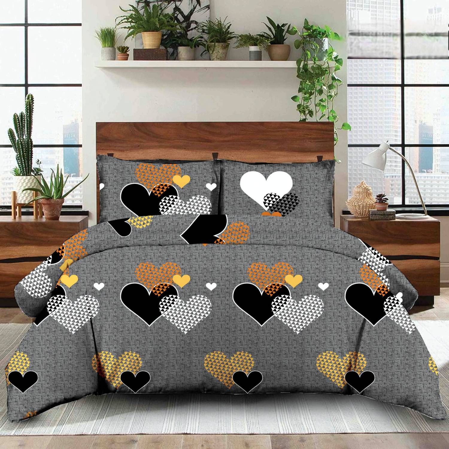 COTTON VILLAS Cotton Double Flat 250 TC Printed 1 Bedsheet with 2