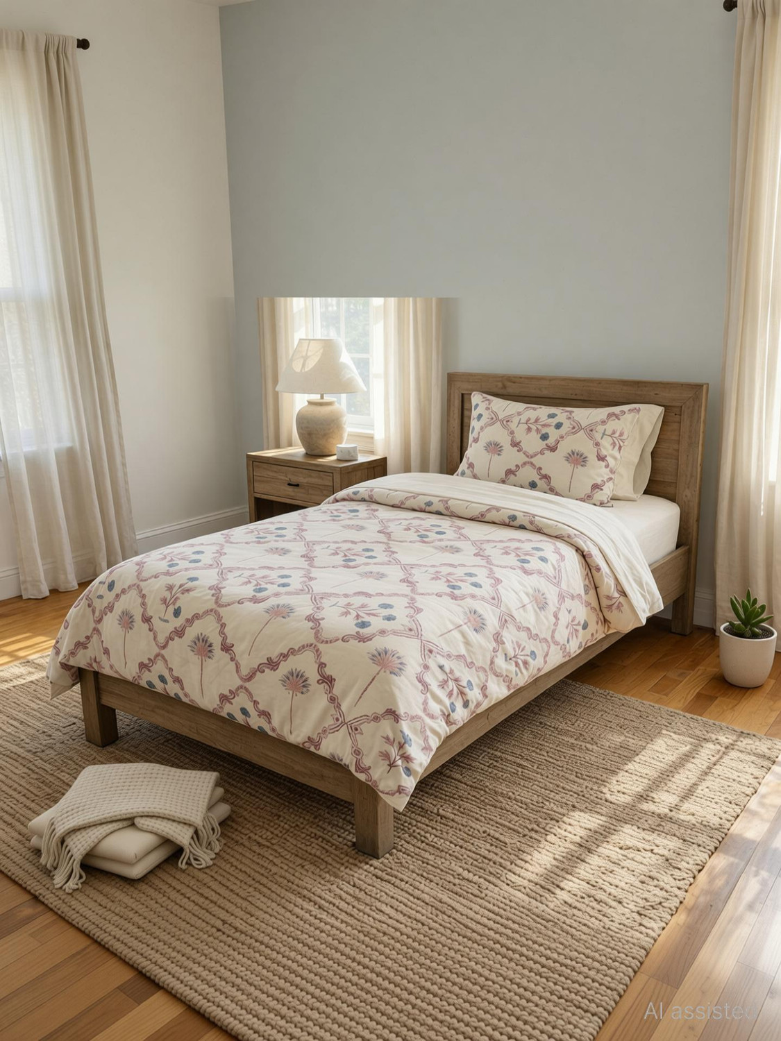 Linen & Loom Cotton Single Flat 240 TC Printed 1 Bedsheet