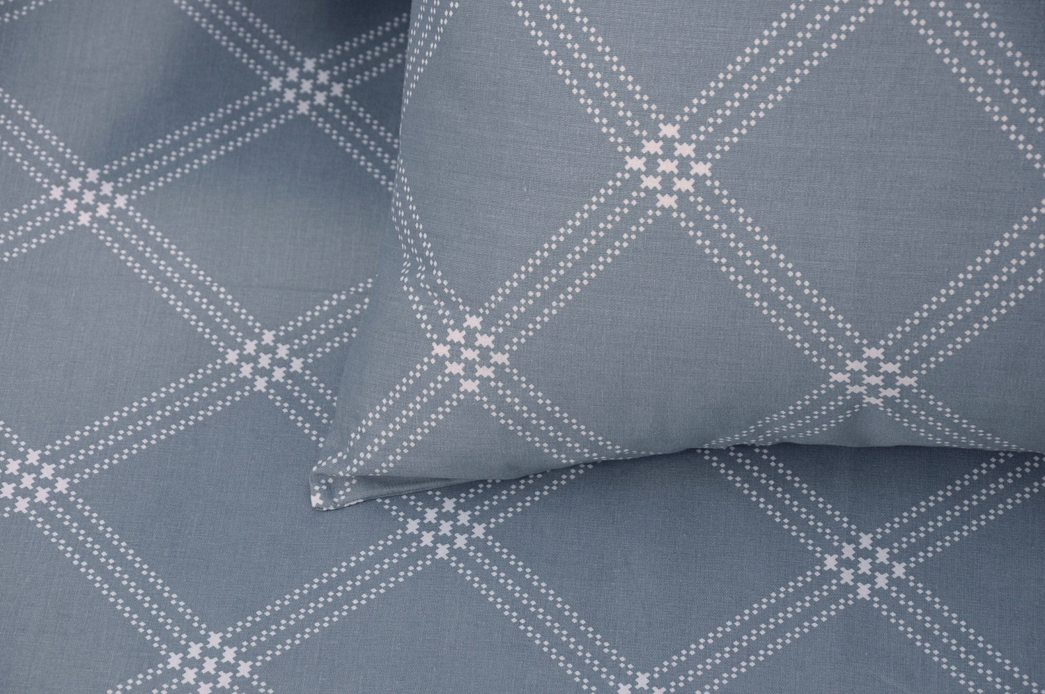 Image of Huesland Cotton Single Flat 210 TC Geometric 1 Bedsheet with 2 Pillow Covers