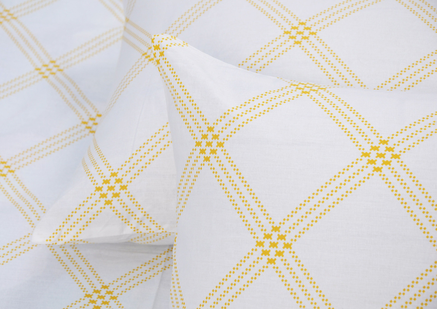 Image of Huesland Cotton Single Flat 210 TC Geometric 1 Bedsheet with 2 Pillow Covers
