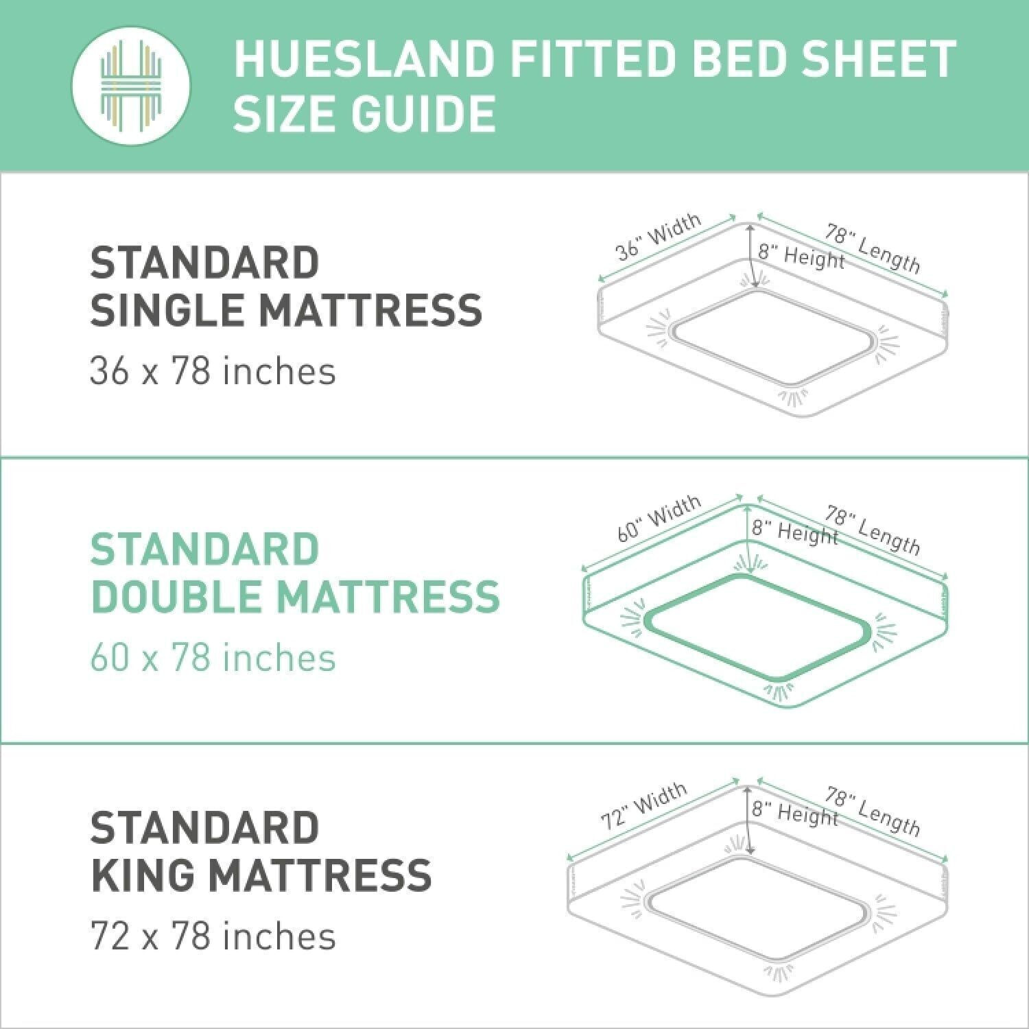 Image of Huesland Cotton Double Fitted (Elastic) 144 TC Floral 1 Bedsheet with 2 Pillow Covers