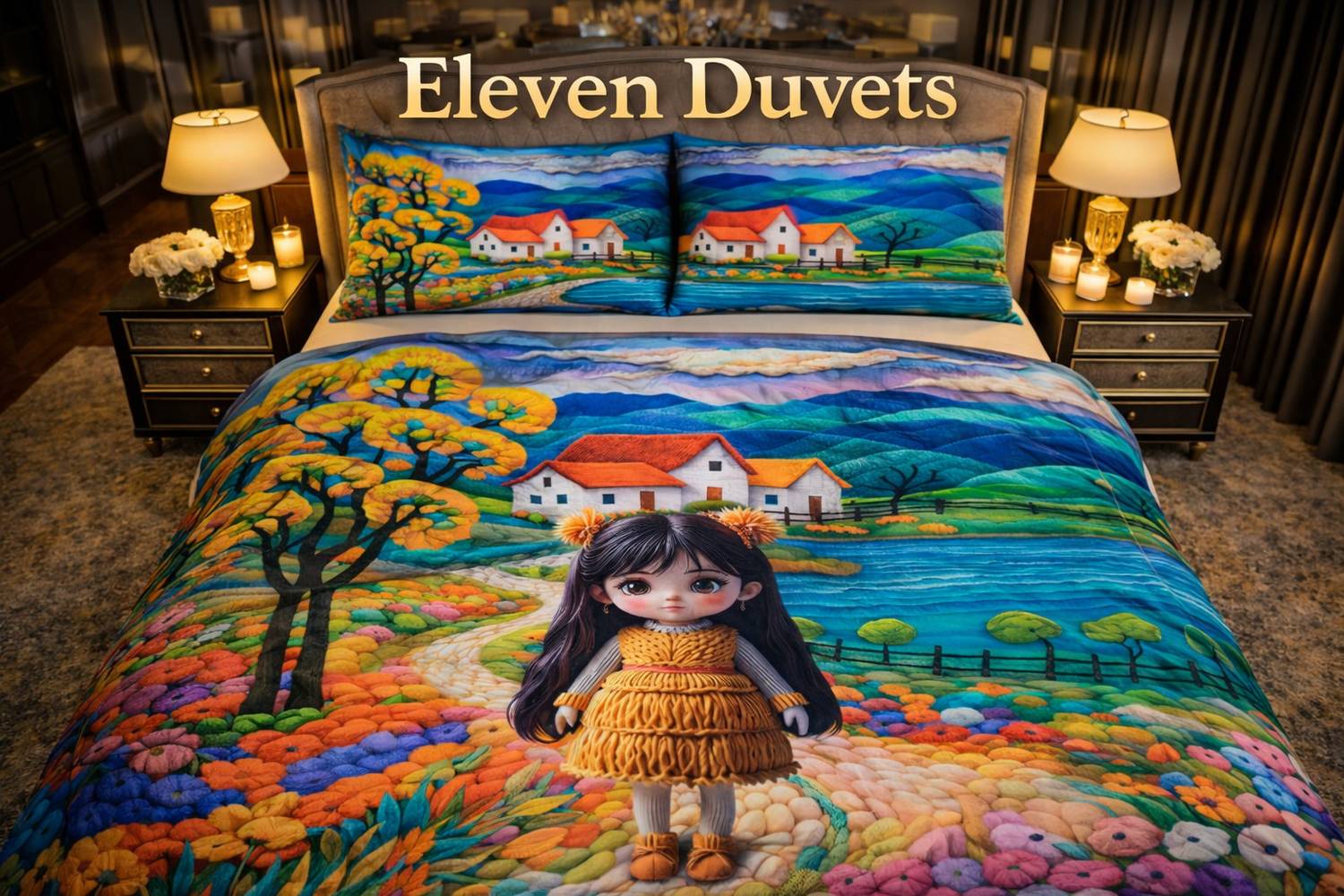 Adidev Cotton King, Double Flat 400 TC Printed 1 Bedsheet with 2 Pillow Covers