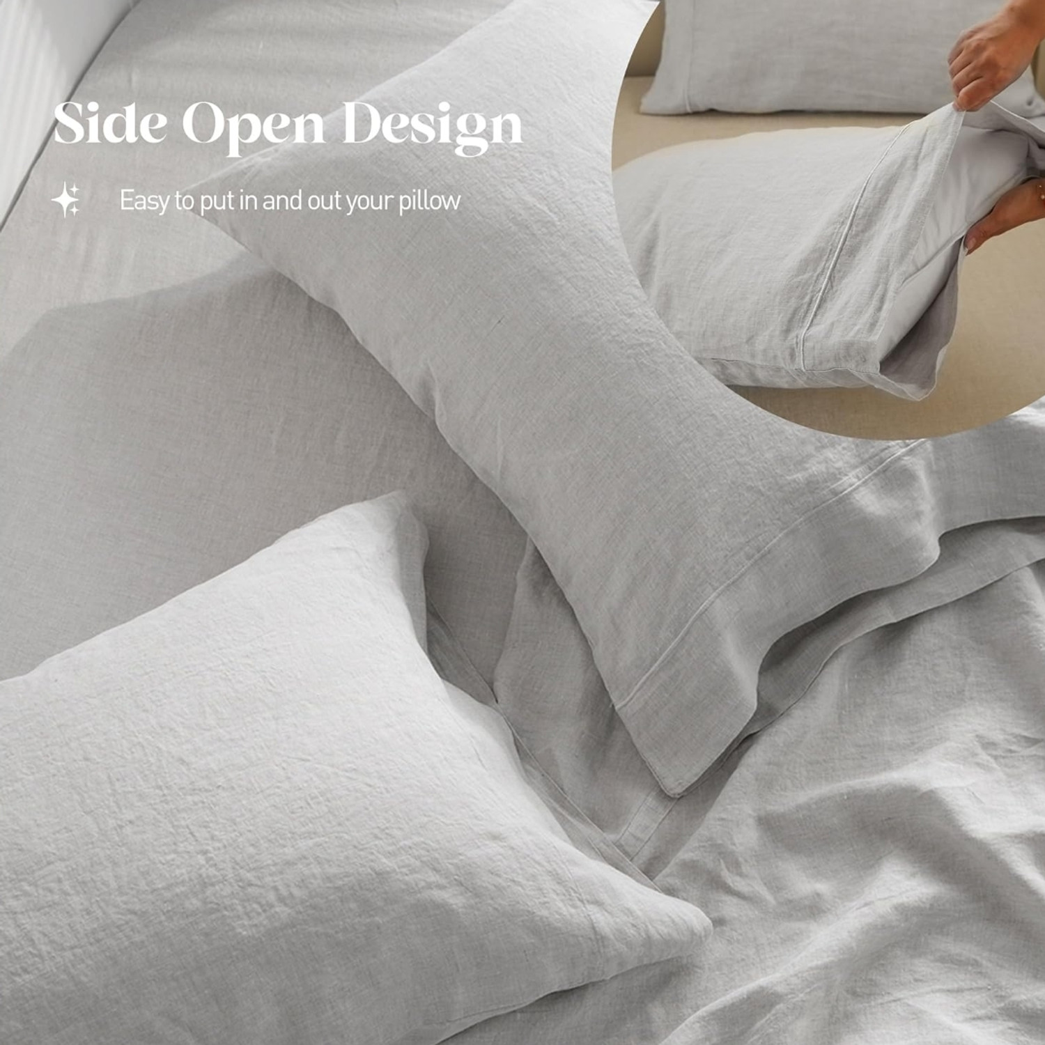 Image of Decent Home Linen Cotton Double Flat 350 TC Solid 1 Summer Bedsheet with 2 Pillow Covers