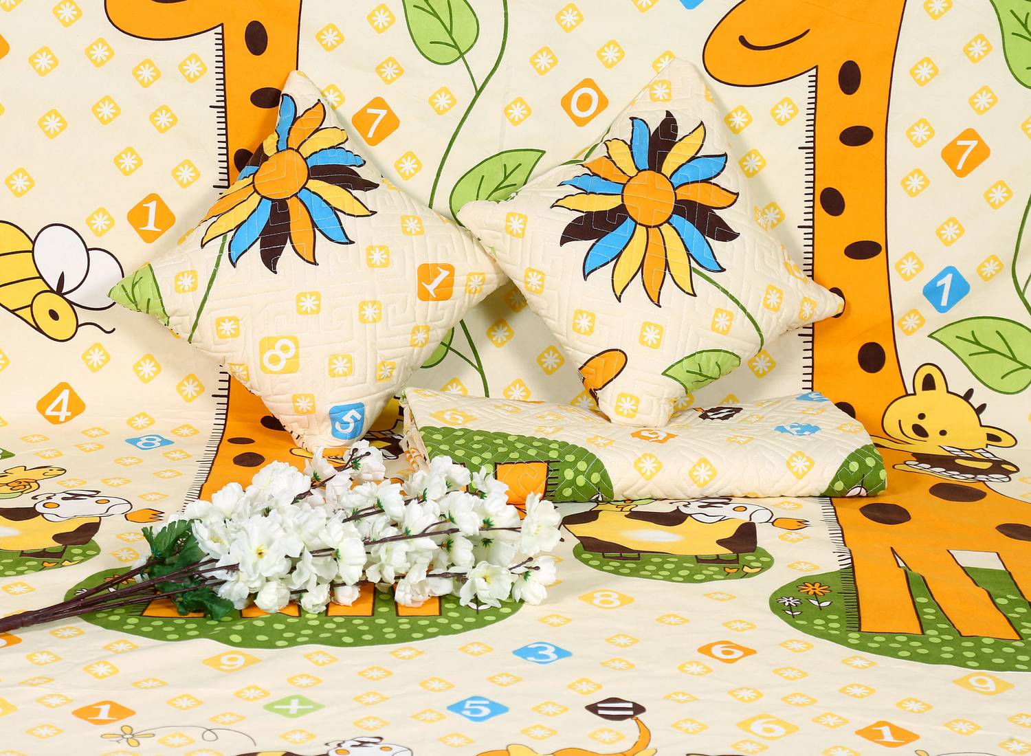 ANIKET Cotton Double, King Flat 190 TC Printed 1 Bedsheet with 2