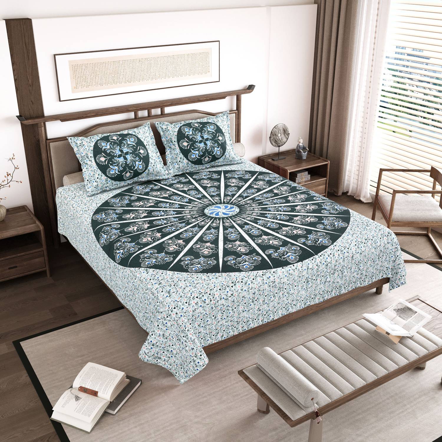 Flipkart SmartBuy Cotton King Flat 280 TC Printed 1 Summer Bedshe