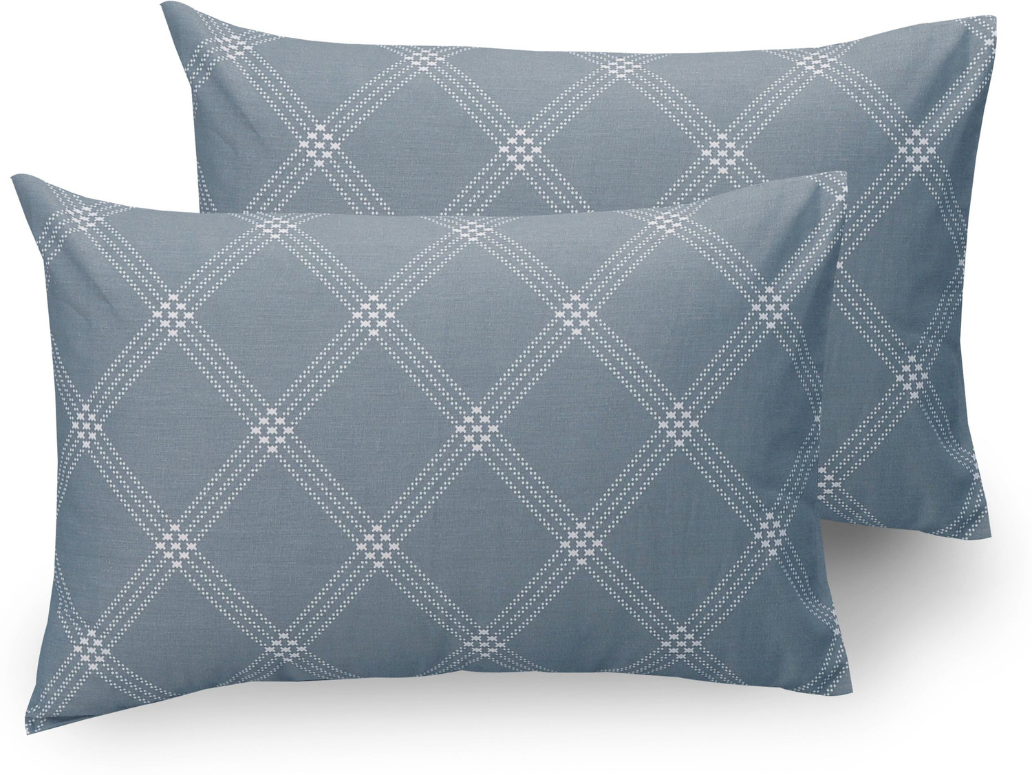 Image of Huesland Cotton Double Flat 210 TC Geometric 1 Bedsheet with 2 Pillow Covers