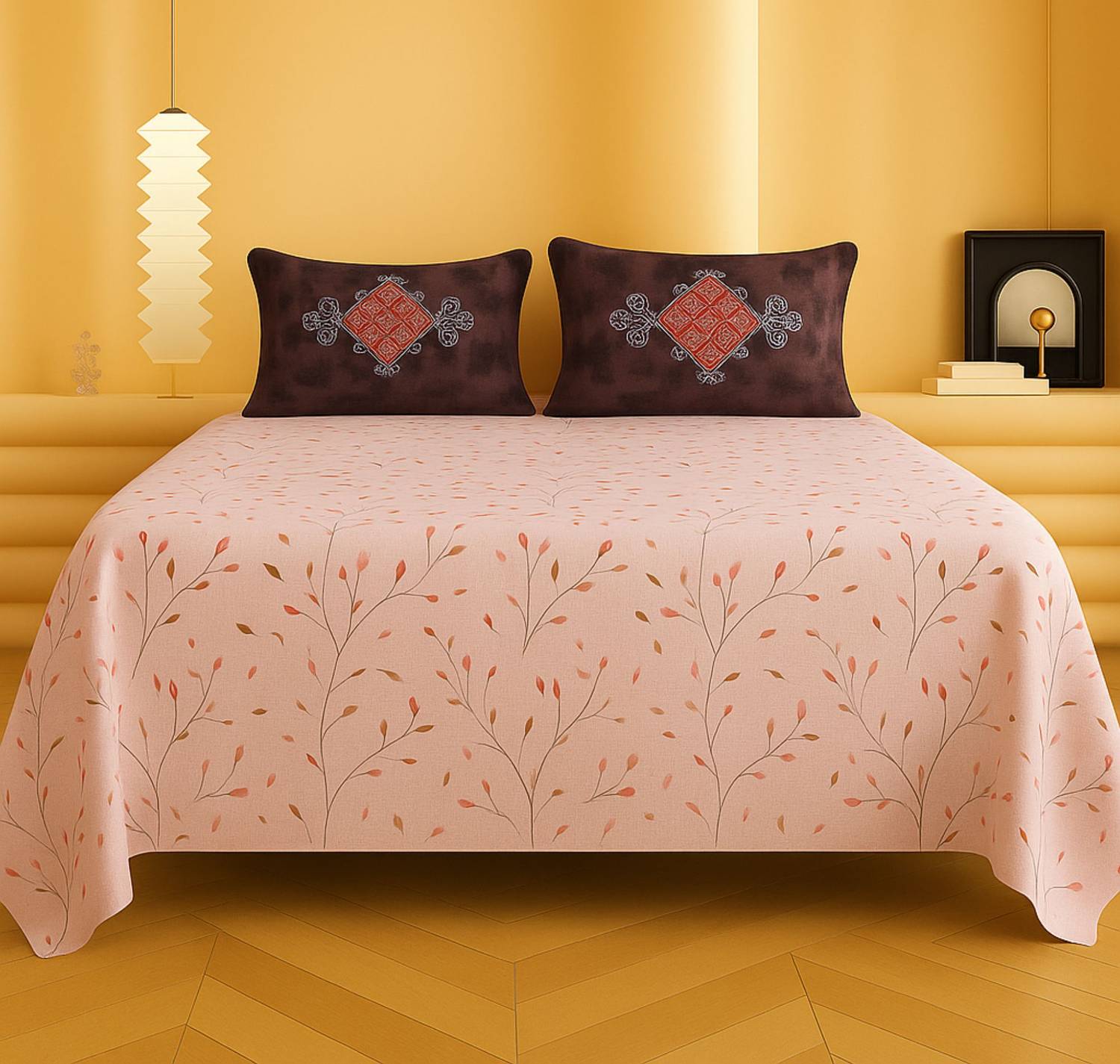 VAS COLLECTIONS Cotton Double Flat 220 TC Motifs 1 Bedsheet with