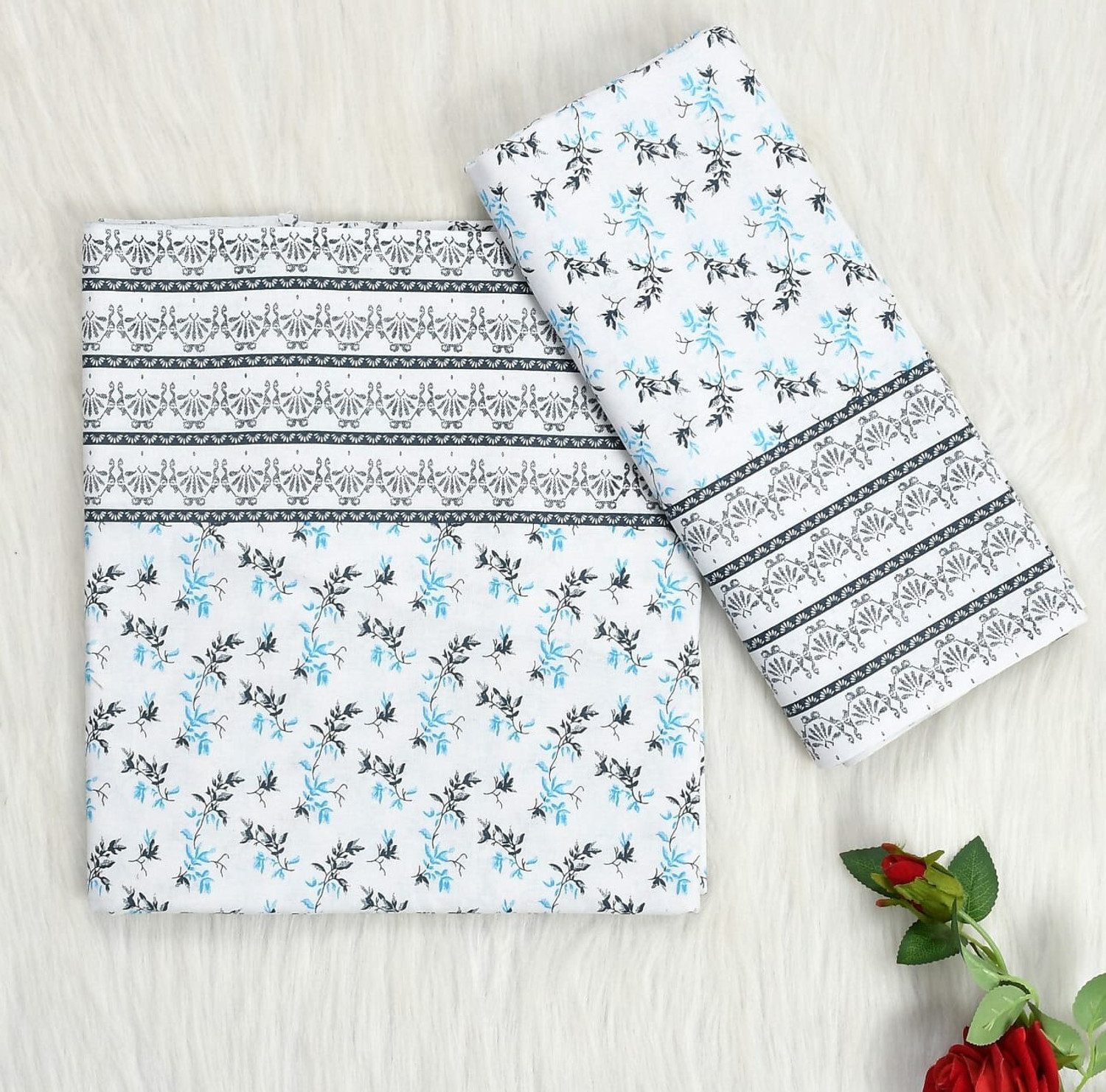 Image of Hemmazo decor Cotton Single Flat 250 TC Printed 2 Summer Bedsheets