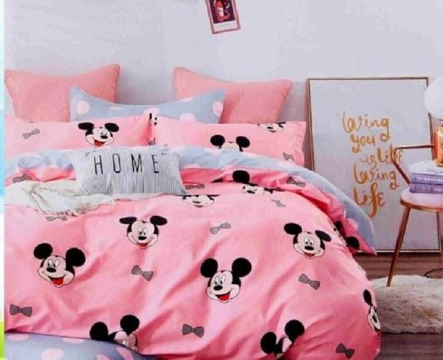 SOPHIE HANDLOOM Cotton King Flat 200 TC Cartoon 1 Bedsheet with 2