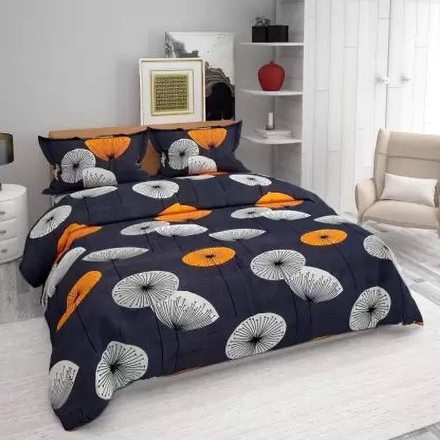 ANIKET Polycotton Double Flat 180 TC Printed 1 Bedsheet with 2 Pillow Covers
