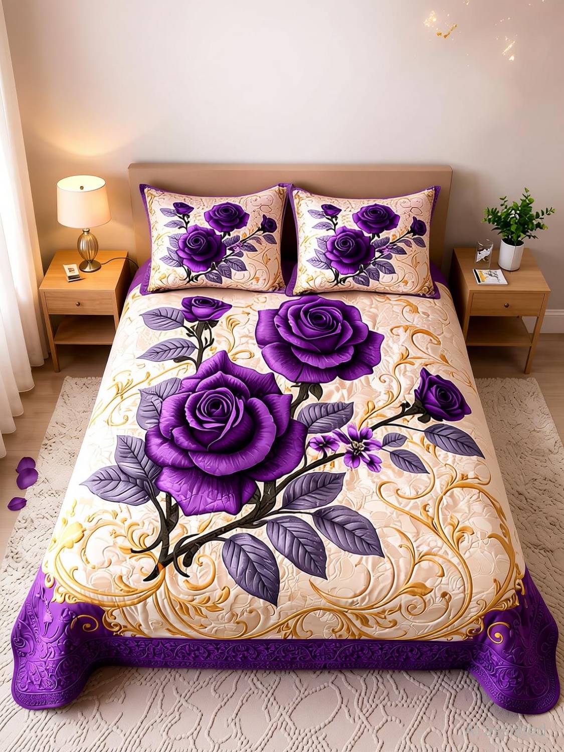 Butterthread Cotton Blend Double Flat 250 TC Printed 1 Summer Bedsheet with 2 Pillow Covers