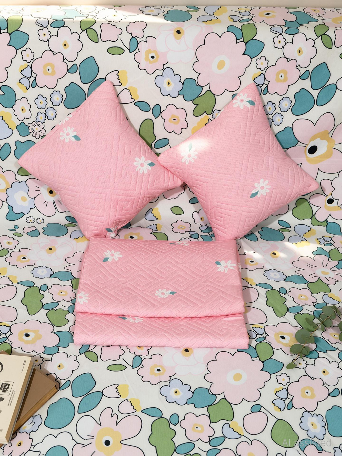 Image of Moonroof Cotton King Flat 300 TC Printed 1 Bedsheet with 2 Pillow Covers