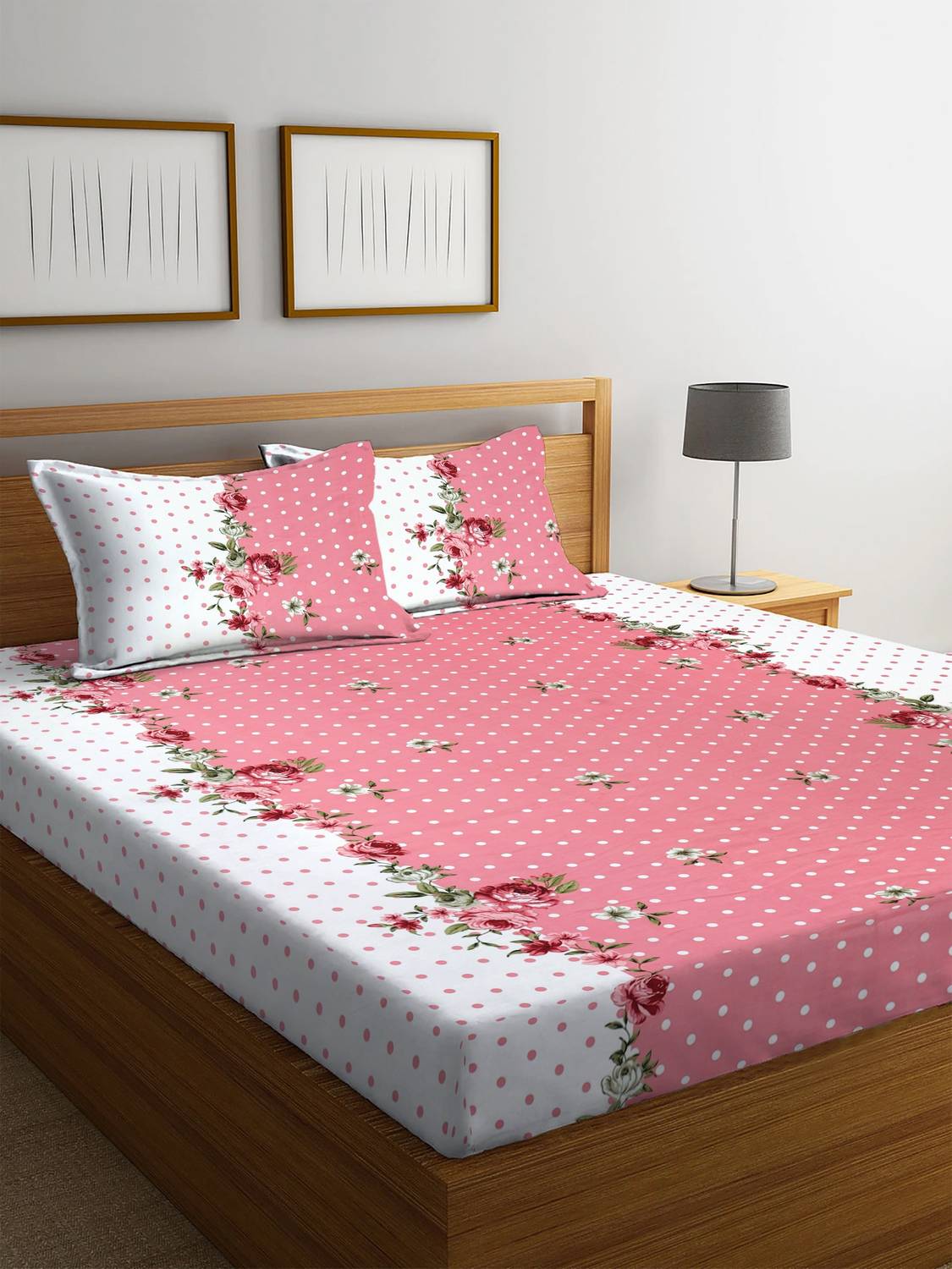 MAYAS COLLECTION Microfiber Double Flat 250 TC Floral 1 Bedsheet