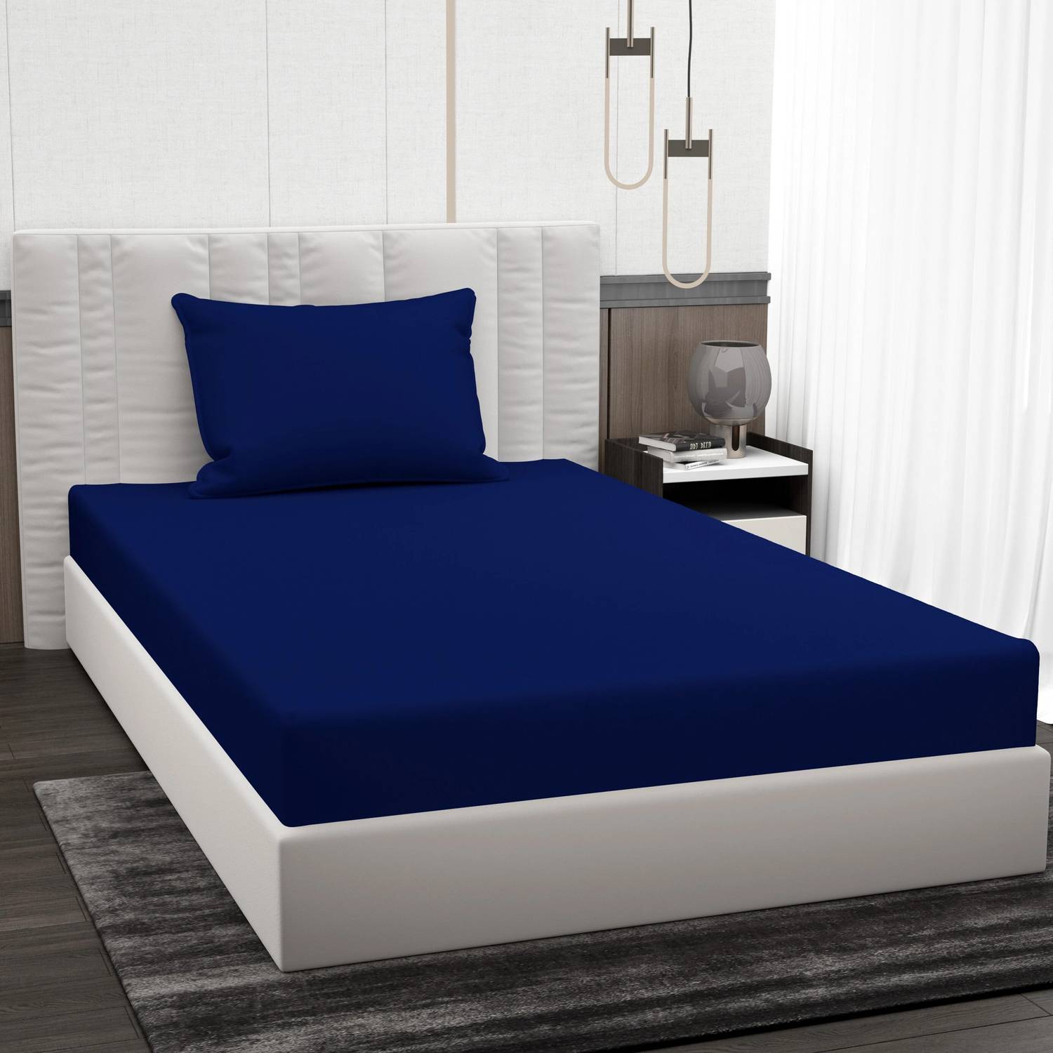 BROMWICK Microfiber Single Flat 220 TC Solid 1 Bedsheet with 2 Pillow Covers