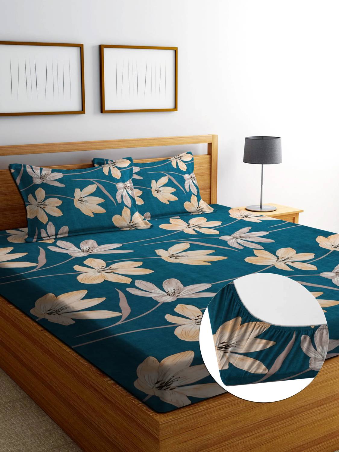 RisingStar Microfiber King Fitted (Elastic) 250 TC Floral 1 Bedsh
