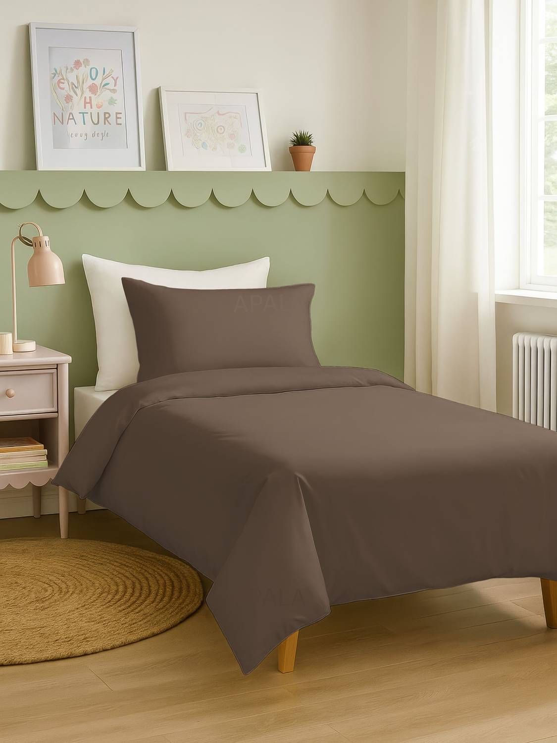 Apala Microfiber Single Flat 280 TC Solid 1 Summer Bedsheet