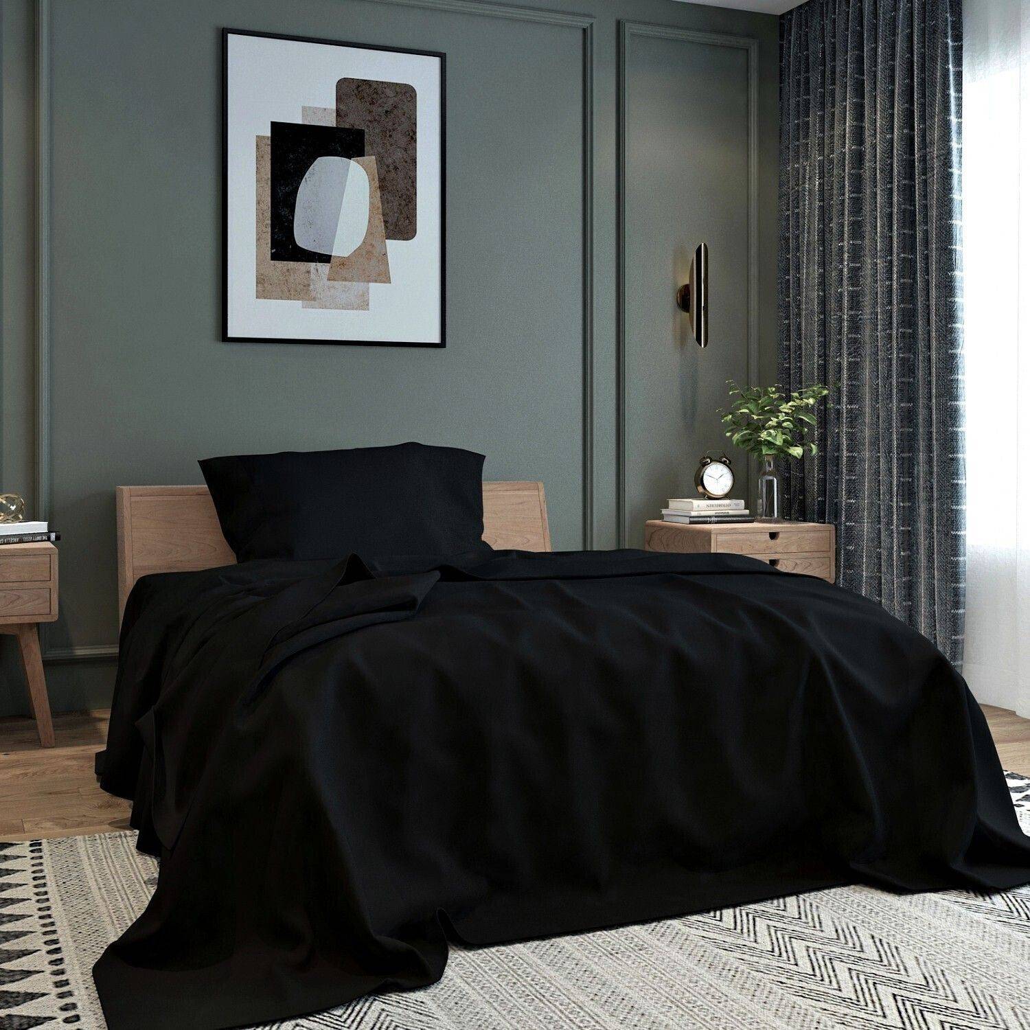 BELVOSTUM Microfiber Single Flat 280 TC Solid 1 Bedsheet with 2 Pillow Covers