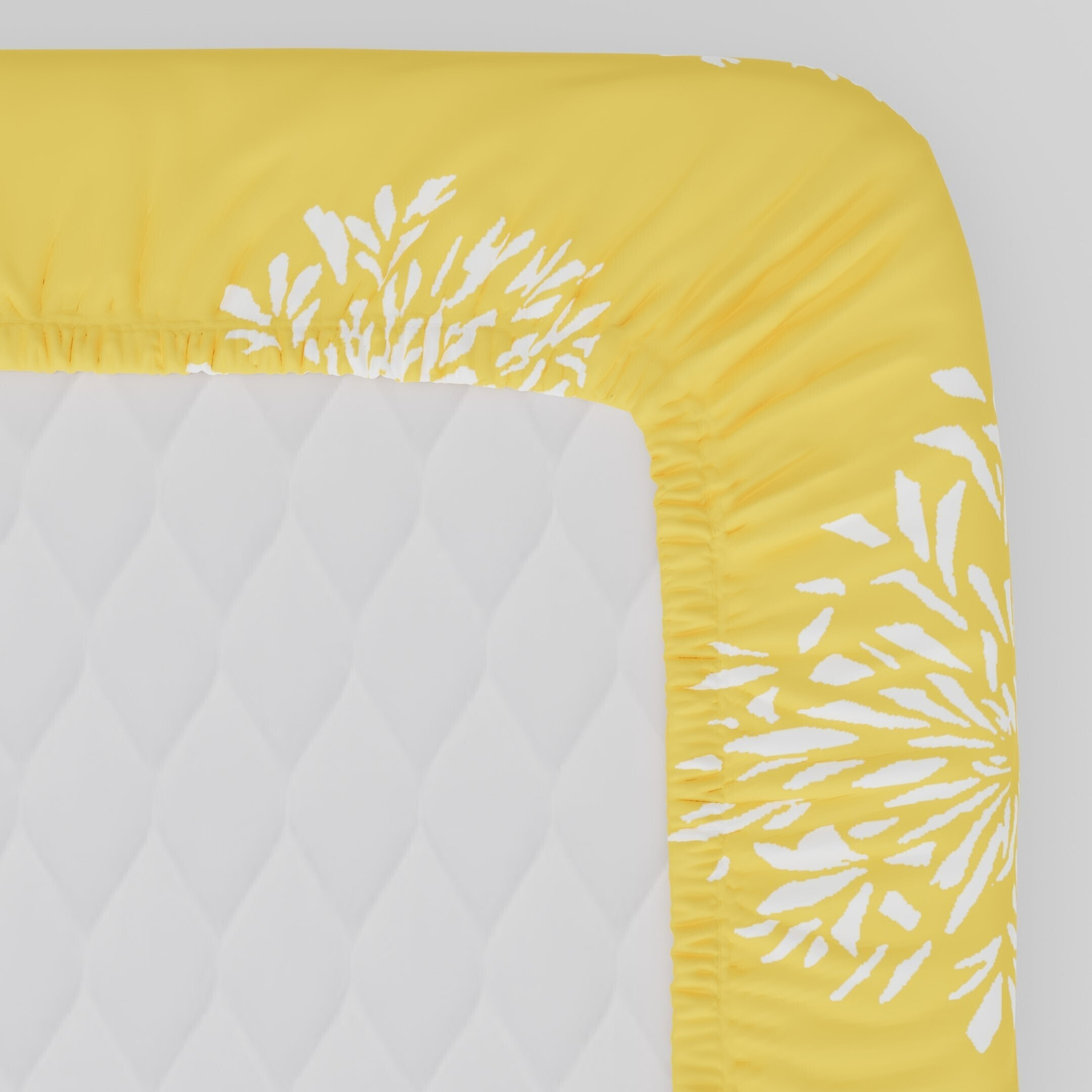 Image of Huesland Cotton King Fitted (Elastic) 144 TC Floral 1 Bedsheet with 2 Pillow Covers