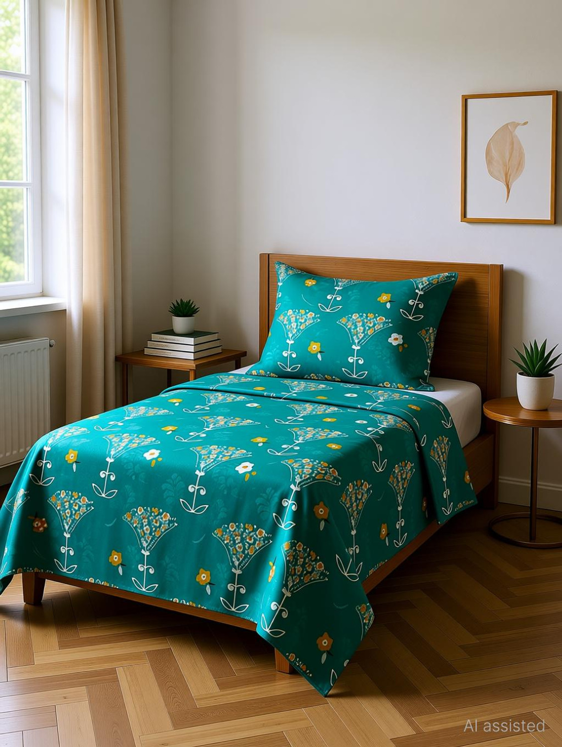 Image of ELEGANT WEAVERS Microfiber Single Flat 144 TC Printed 1 Summer Bedsheet