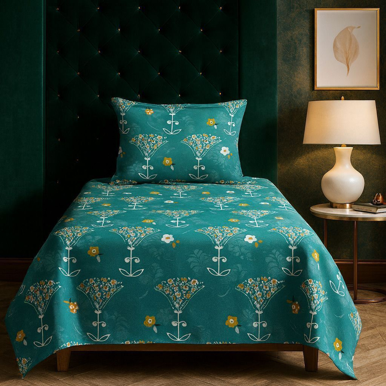 Image of ELEGANT WEAVERS Microfiber Single Flat 144 TC Printed 1 Summer Bedsheet