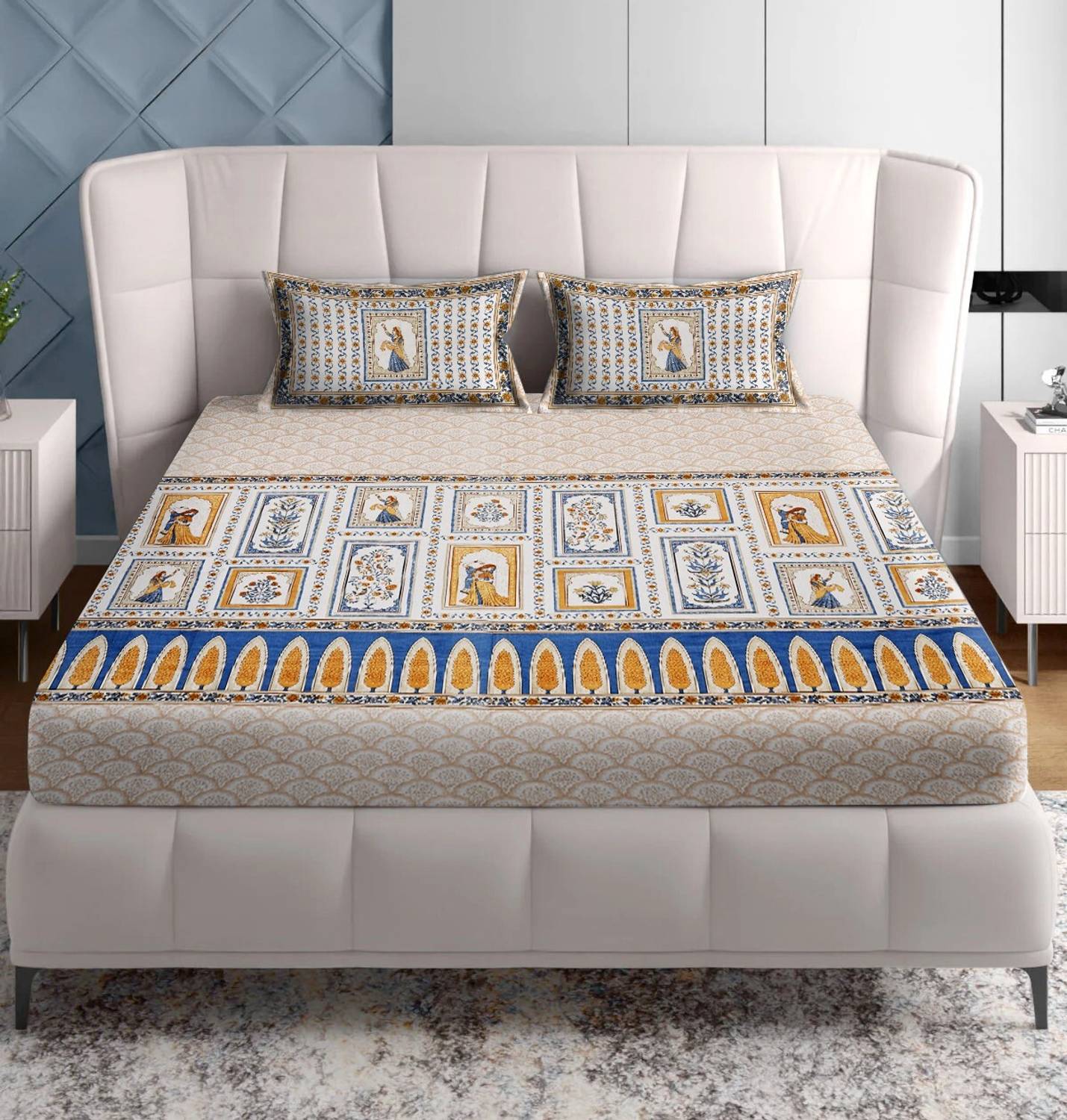 Flipkart SmartBuy Cotton King Flat 280 TC Printed 1 Summer Bedshe