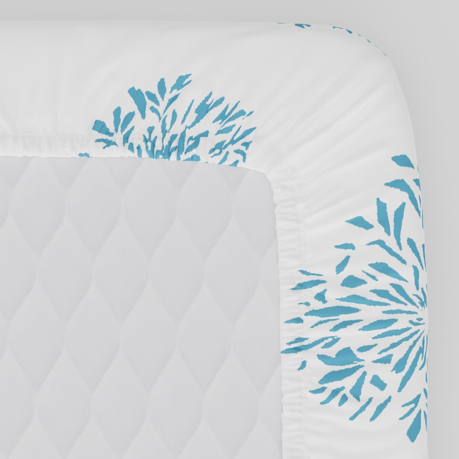 Image of Huesland Cotton Single Fitted (Elastic) 144 TC Floral 1 Bedsheet with 2 Pillow Covers