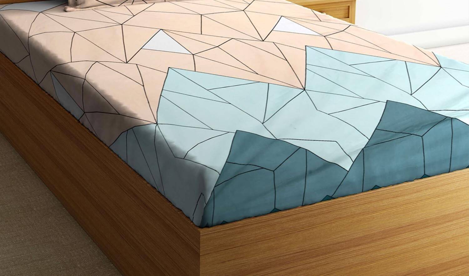 AAZEEM Microfiber Single Flat 180 TC Printed 1 Bedsheet with 2 Pillow Covers