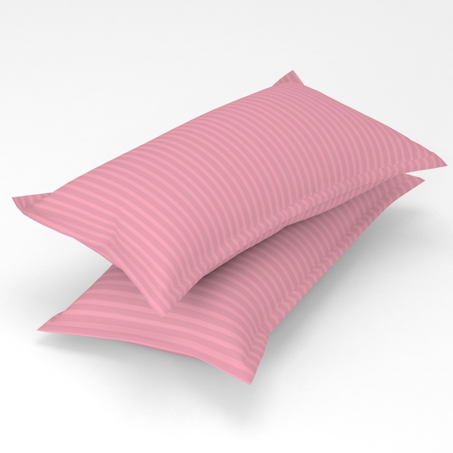 Image of Homefab India Cotton King Fitted (Elastic) 140 TC Striped 1 Summer Bedsheet with 2 Pillow Covers