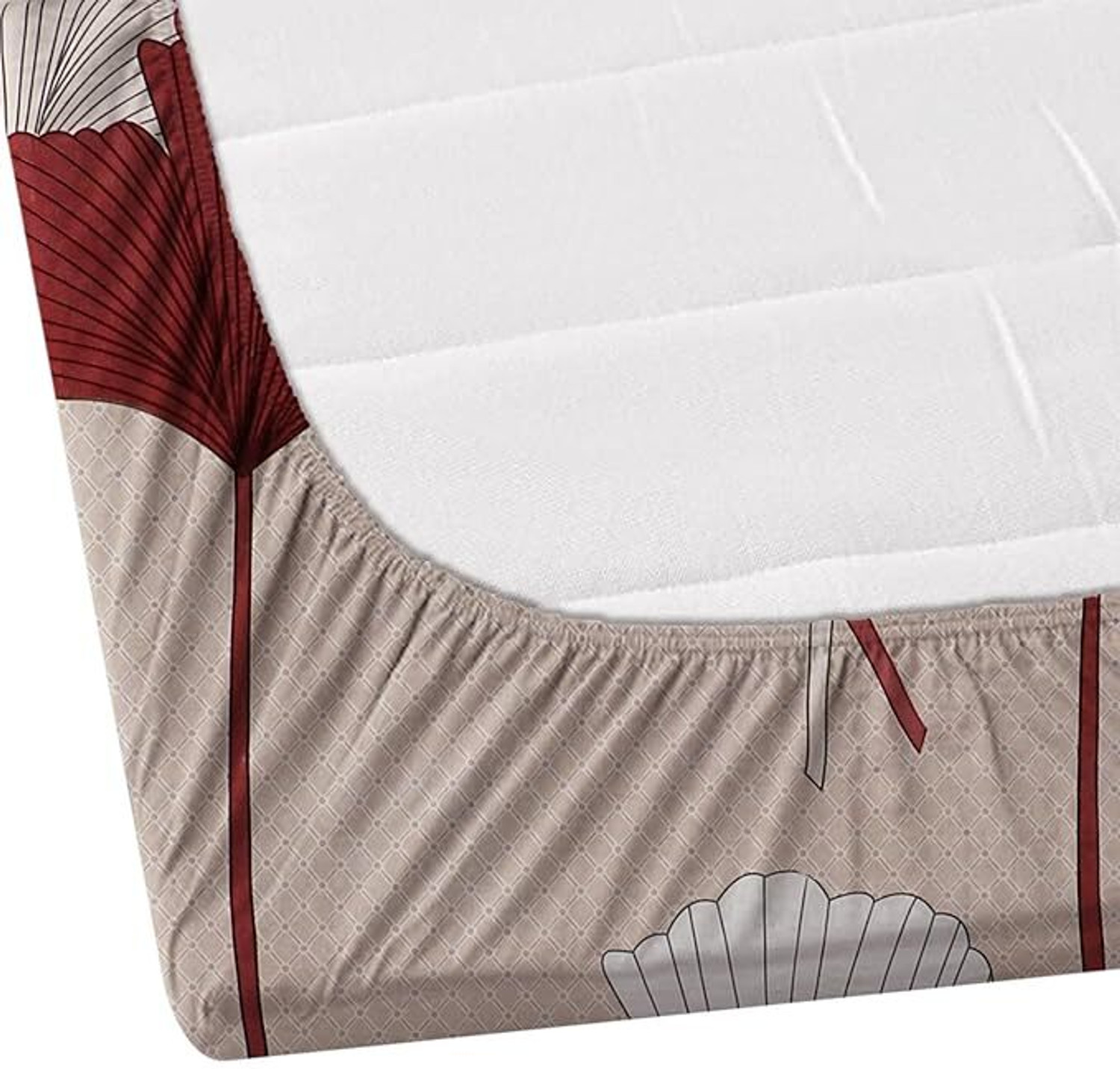 Image of LA MANTTA Cotton Blend King Fitted (Elastic) 250 TC Printed 1 Bedsheet