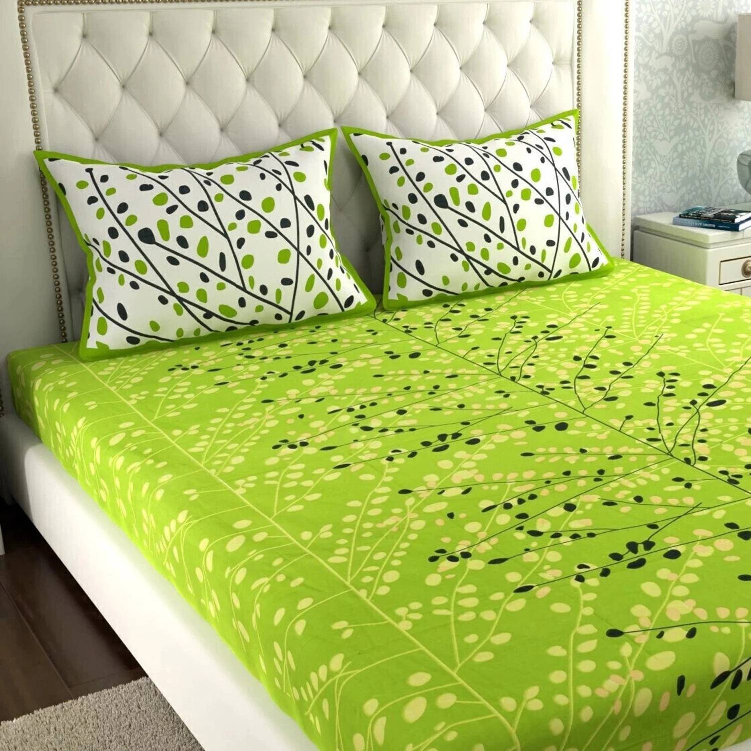 Leo Creation Cotton Double Flat 144 TC Jaipuri Prints 1 Bedsheet