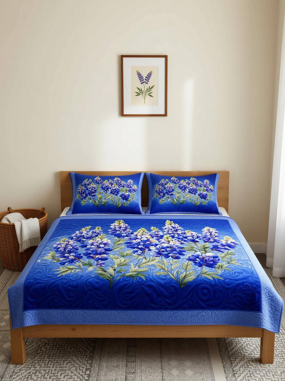 Butterthread Cotton Blend Double Flat 250 TC Printed 1 Summer Bedsheet with 2 Pillow Covers